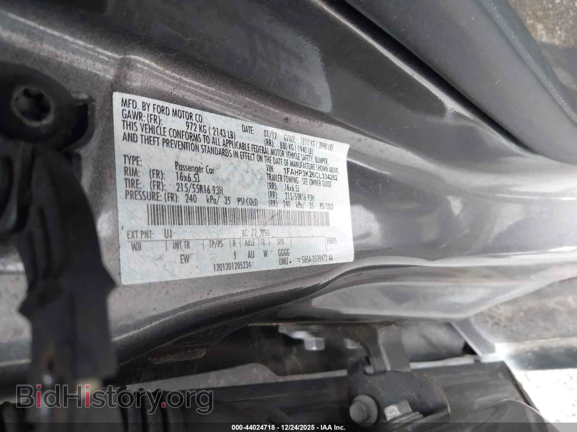 2012 FORD FOCUS - VIN: 1FAHP3K26CL334282 - Фото 9