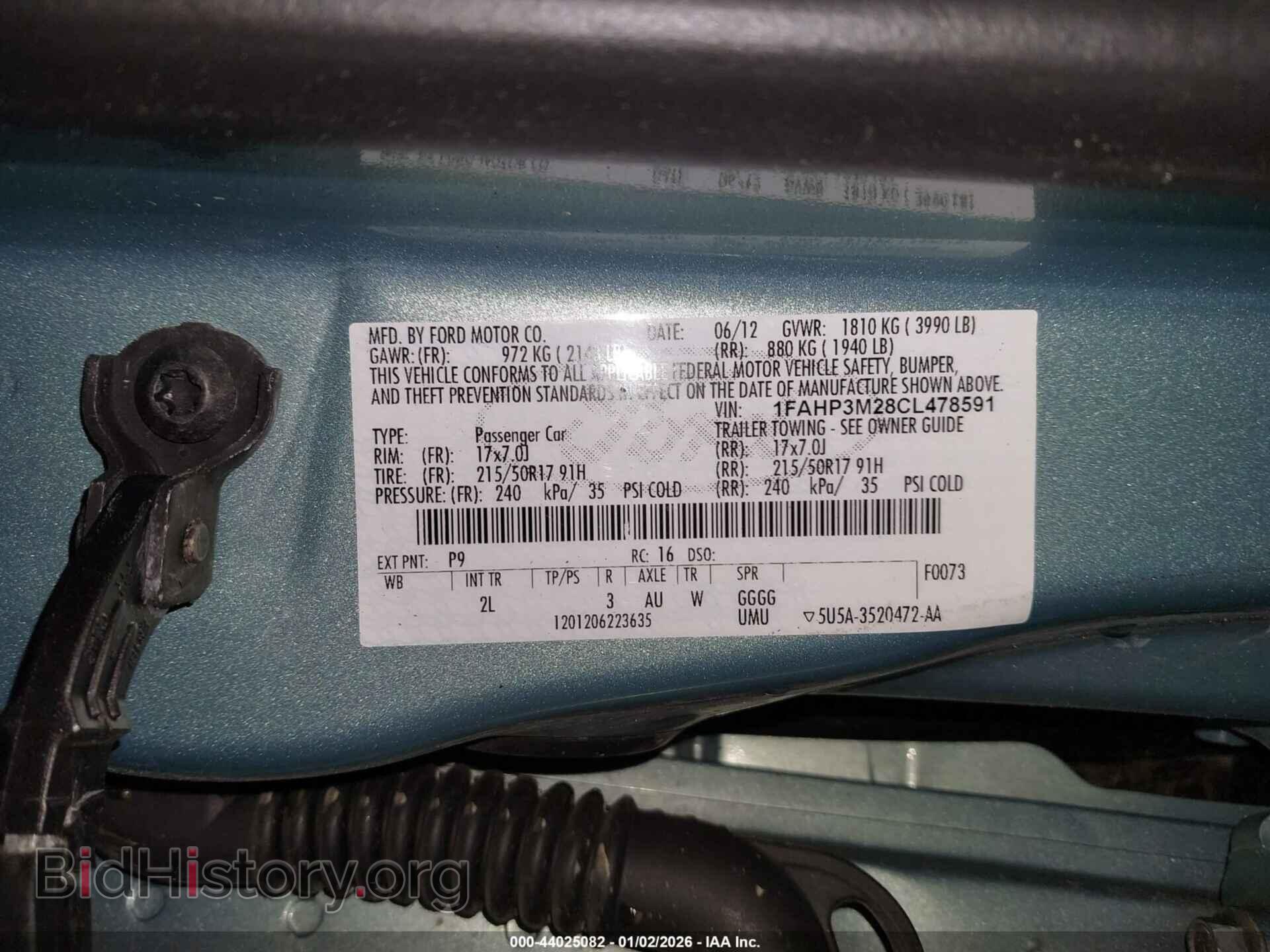 2012 FORD FOCUS - VIN: 1FAHP3M28CL478591 - Фото 9