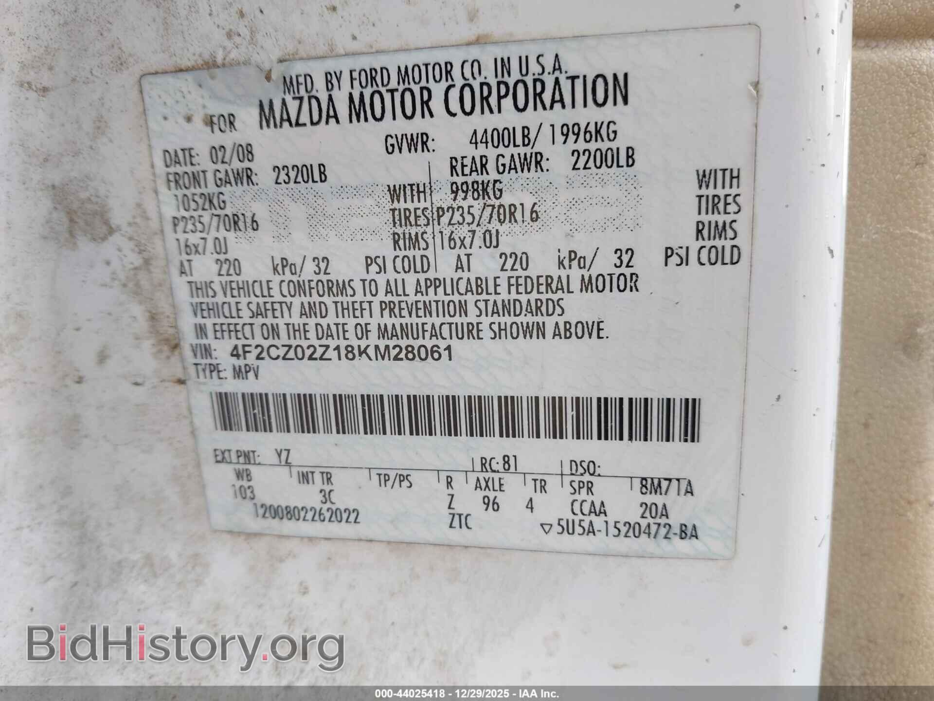 2008 MAZDA TRIBUTE - VIN: 4F2CZ02Z18KM28061 - Photo 9
