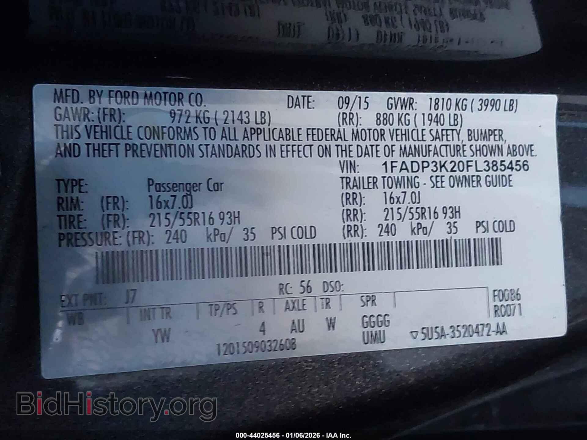 2015 FORD FOCUS - VIN: 1FADP3K20FL385456 - Фото 9