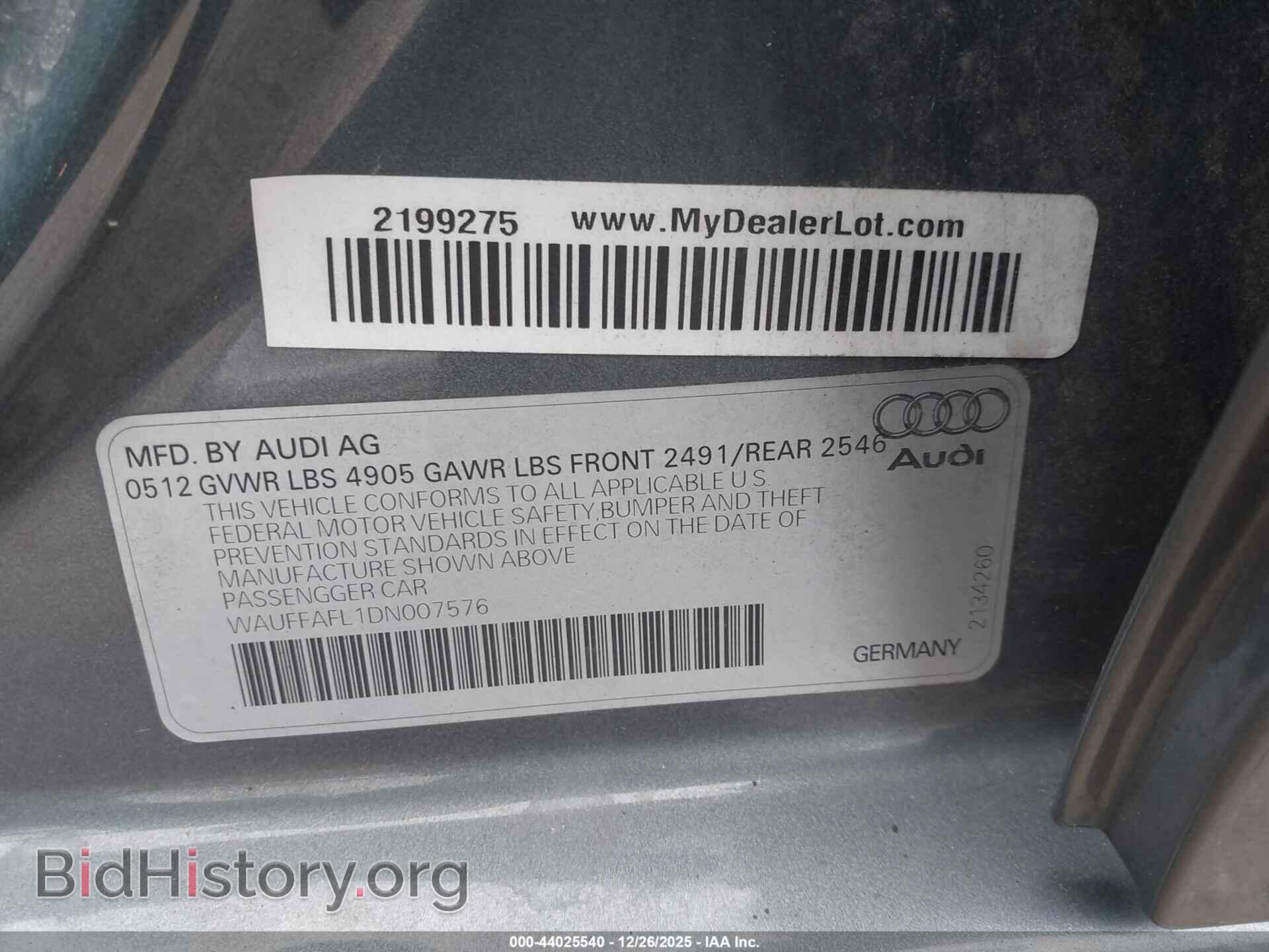2013 AUDI A4 - VIN: WAUFFAFL1DN007576 - Фото 9