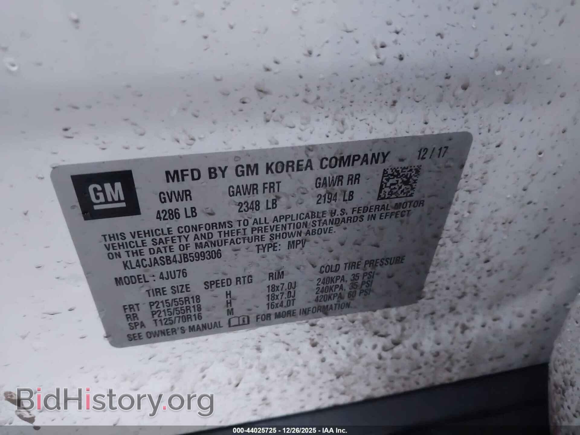 2018 BUICK ENCORE - VIN: KL4CJASB4JB599306 - Фото 9