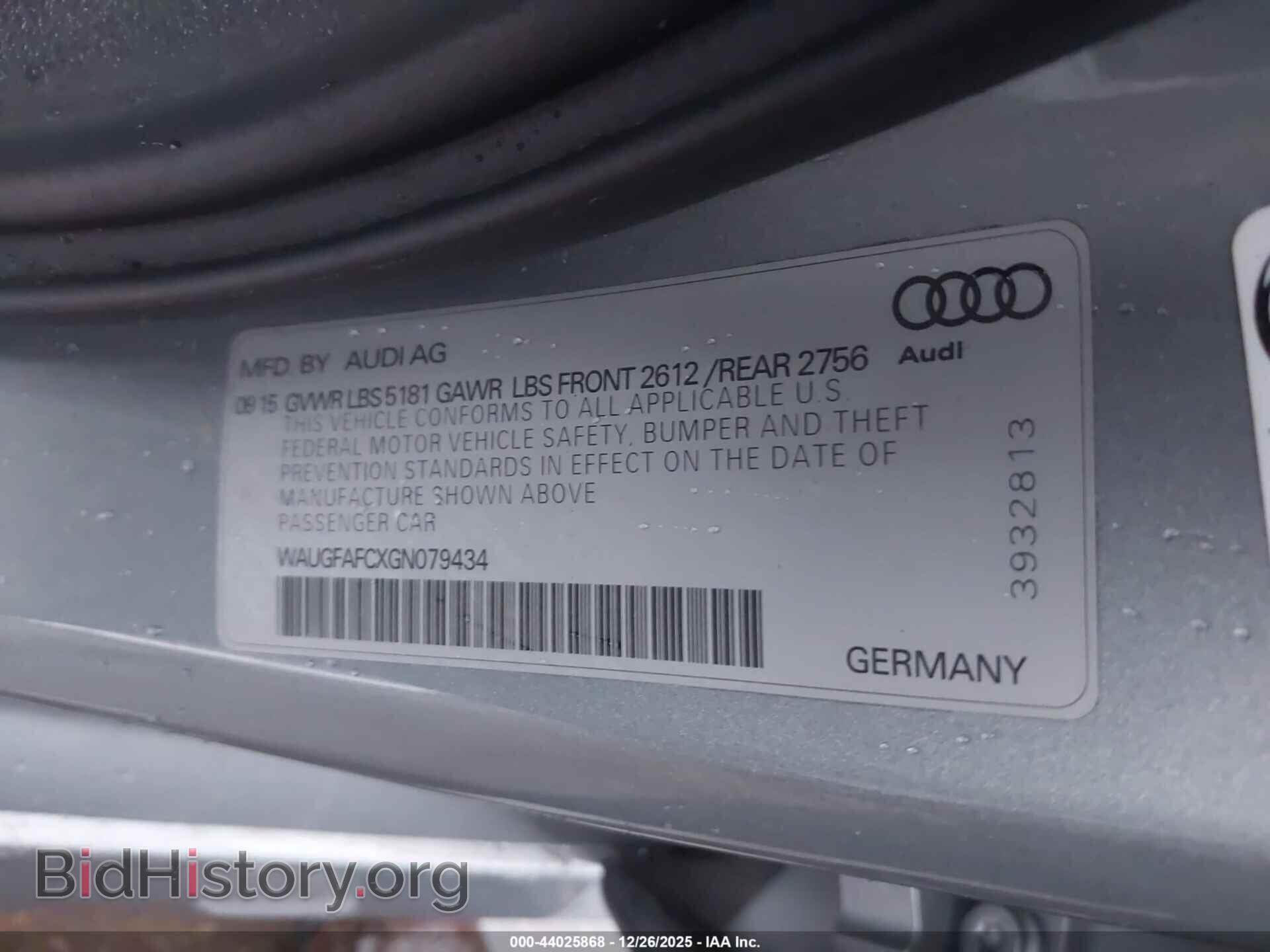 2016 AUDI A6 - VIN: WAUGFAFCXGN079434 - Фото 9