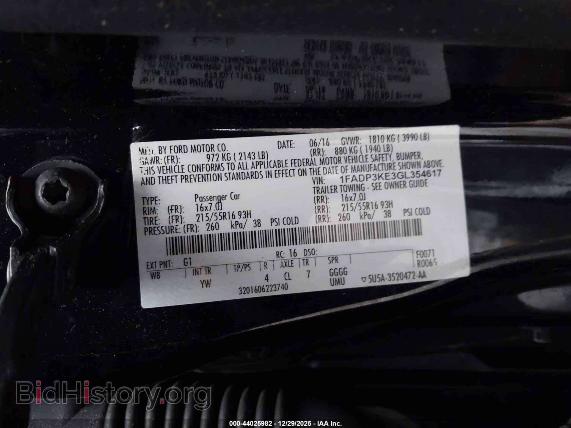 2016 FORD FOCUS - VIN: 1FADP3KE3GL354617 - Фото 9