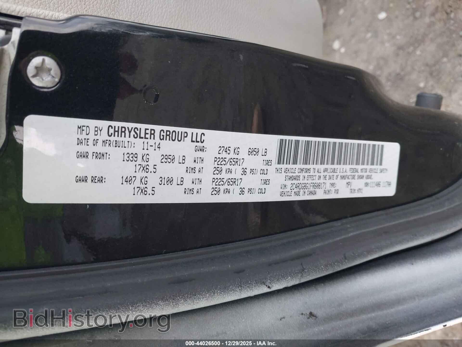 2015 DODGE GRAND CARAVAN - VIN: 2C4RDGBG1FR608171 - Фото 9
