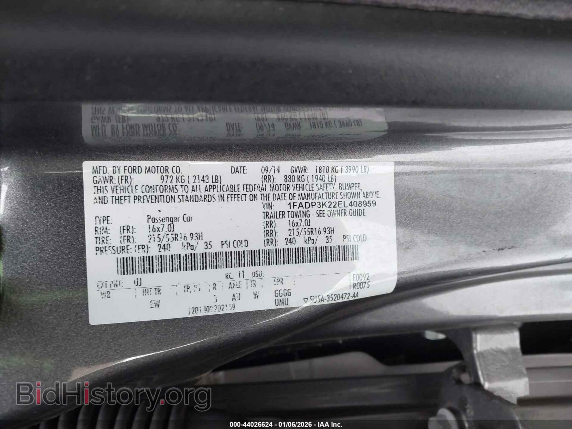 2014 FORD FOCUS - VIN: 1FADP3K22EL408959 - Photo 9