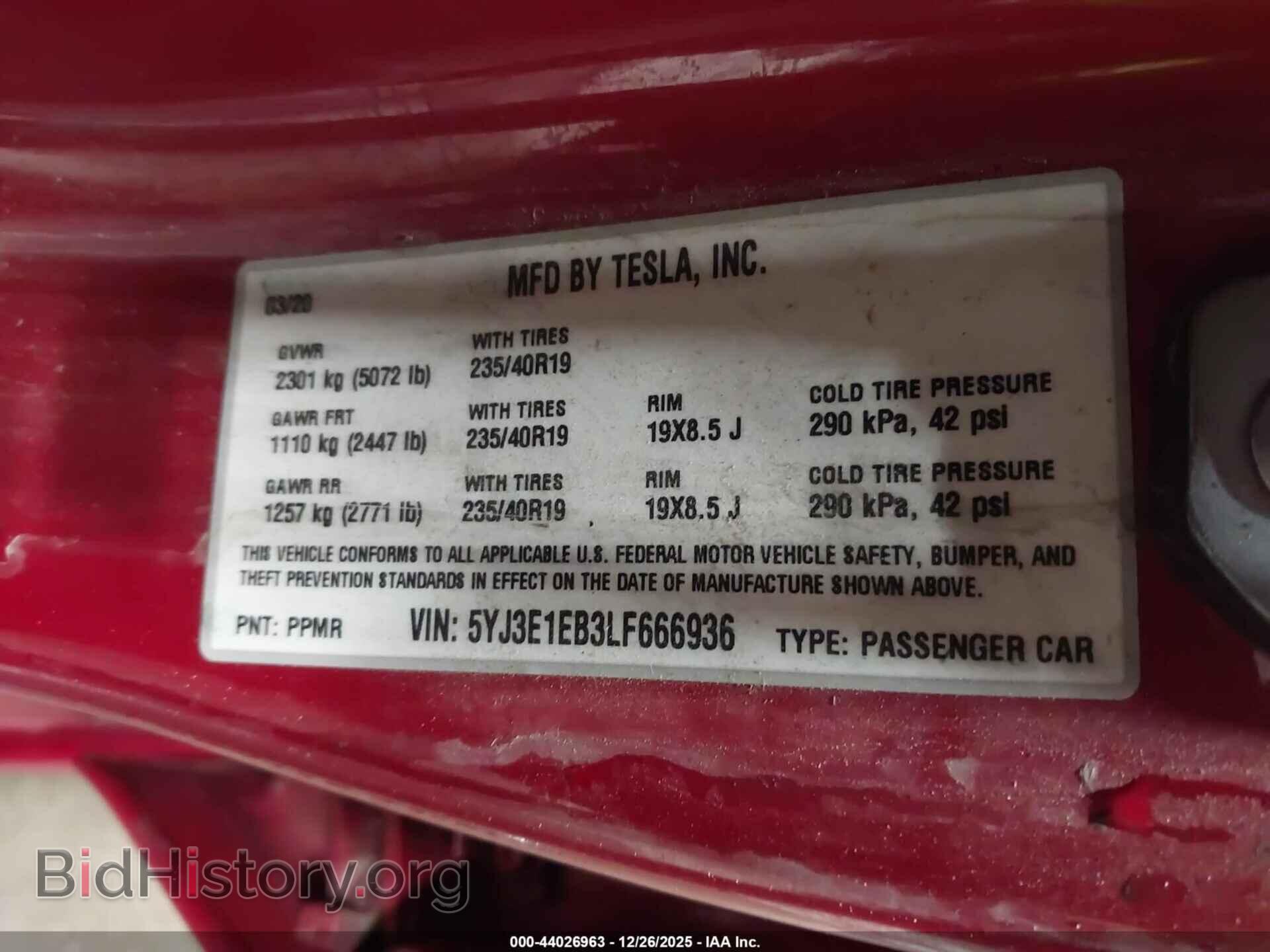 2020 TESLA MODEL 3 - VIN: 5YJ3E1EB3LF666936 - Фото 9