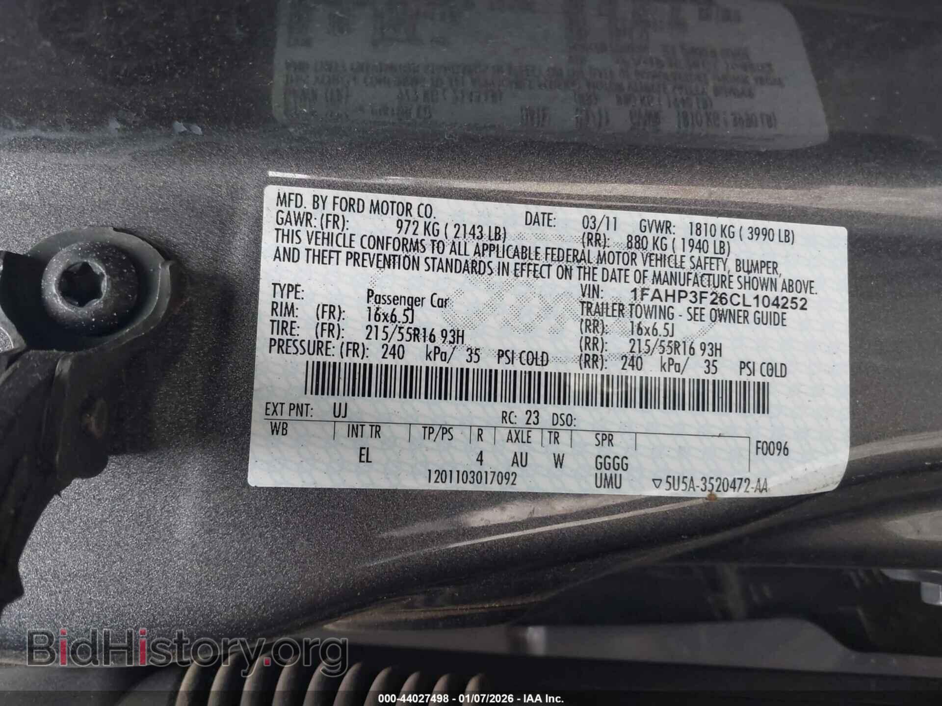 2012 FORD FOCUS - VIN: 1FAHP3F26CL104252 - Фото 9