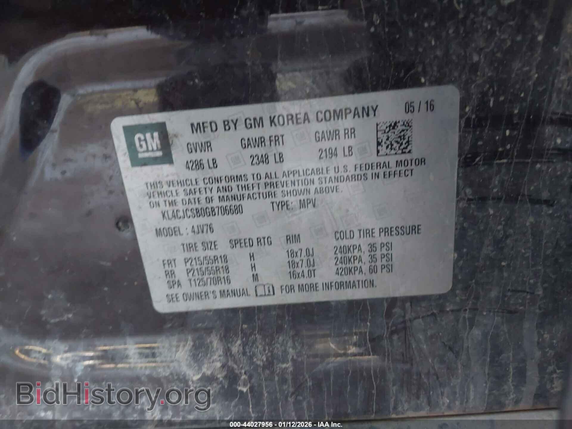 2016 BUICK ENCORE - VIN: KL4CJCSB0GB706680 - Photo 9