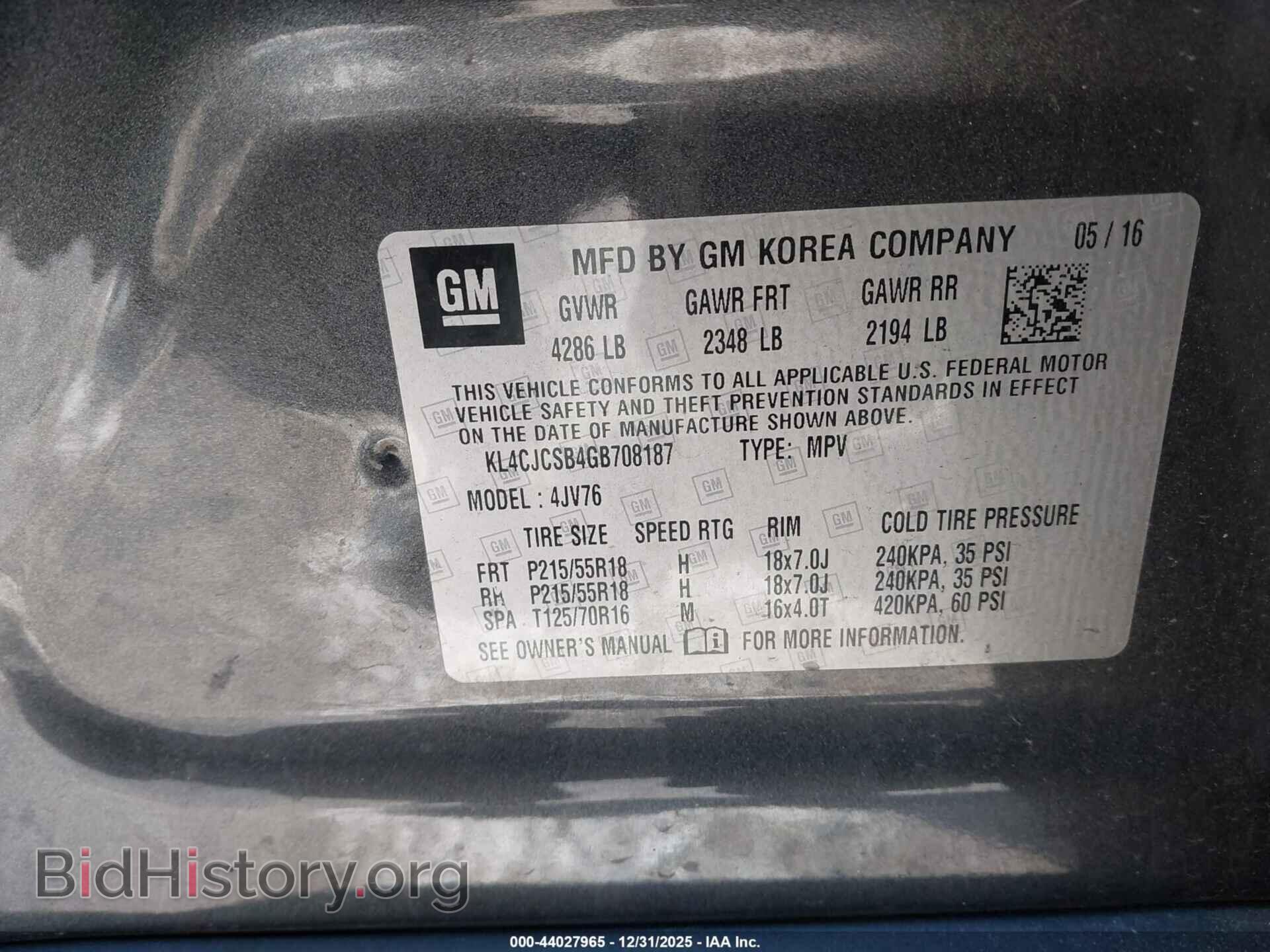 2016 BUICK ENCORE - VIN: KL4CJCSB4GB708187 - Фото 9