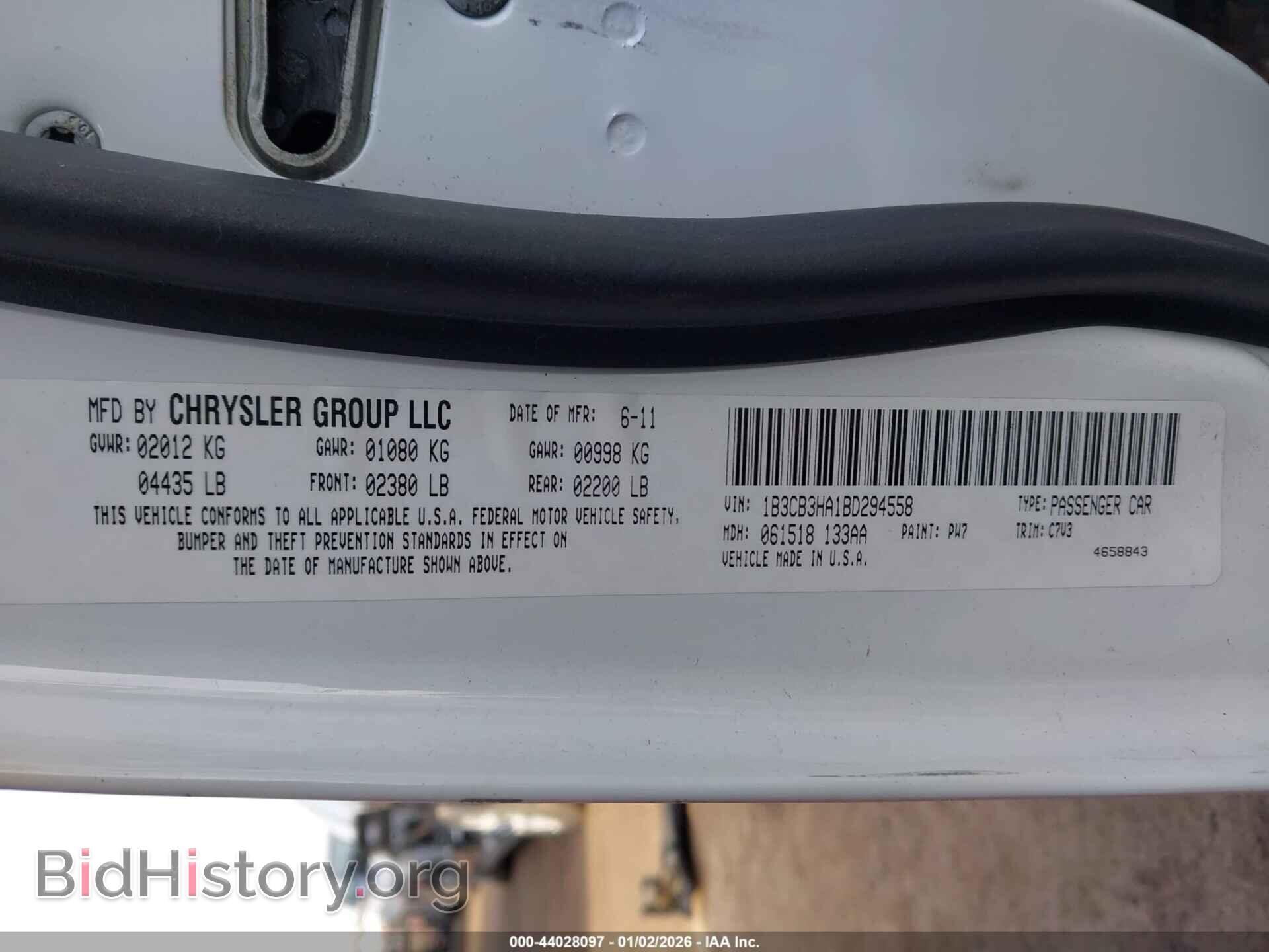 2011 DODGE CALIBER - VIN: 1B3CB3HA1BD294558 - Фото 9