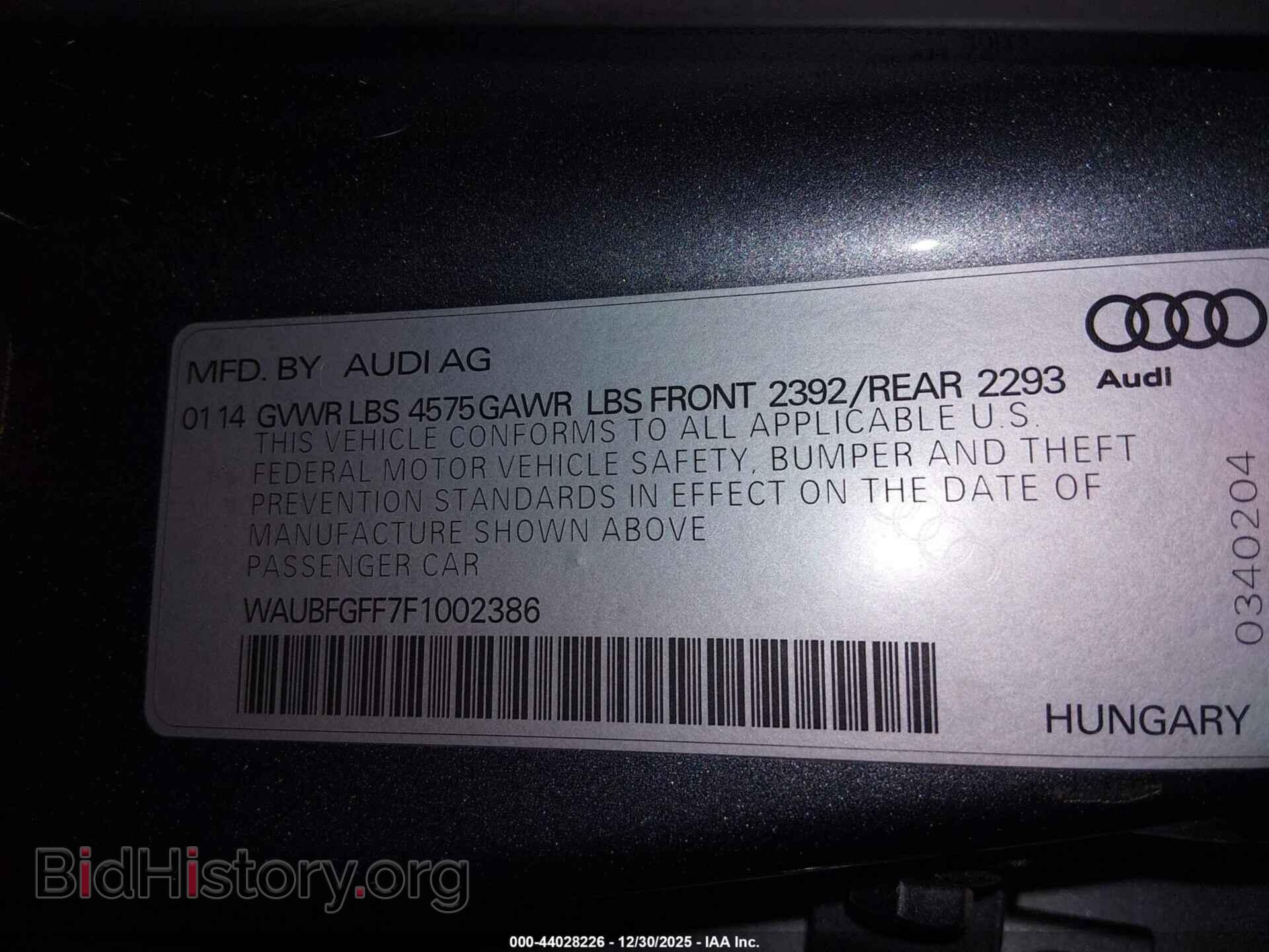 2015 AUDI A3 - VIN: WAUBFGFF7F1002386 - Фото 9