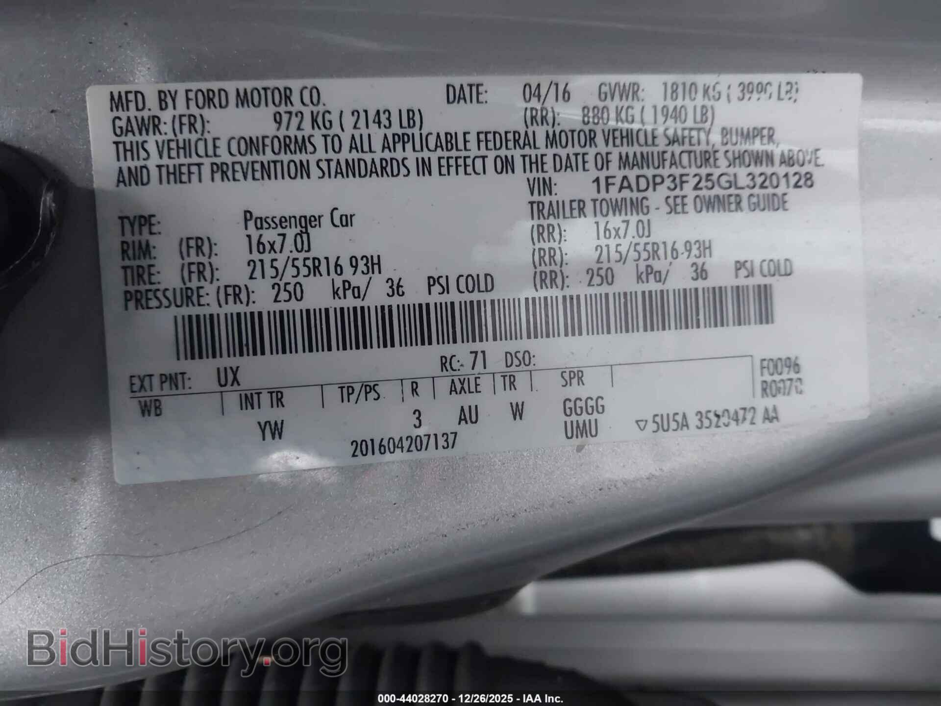 2016 FORD FOCUS - VIN: 1FADP3F25GL320128 - Photo 9