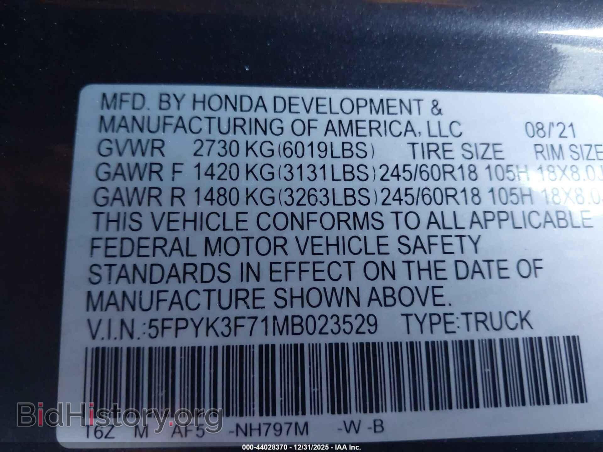 2021 HONDA RIDGELINE - VIN: 5FPYK3F71MB023529 - Photo 9