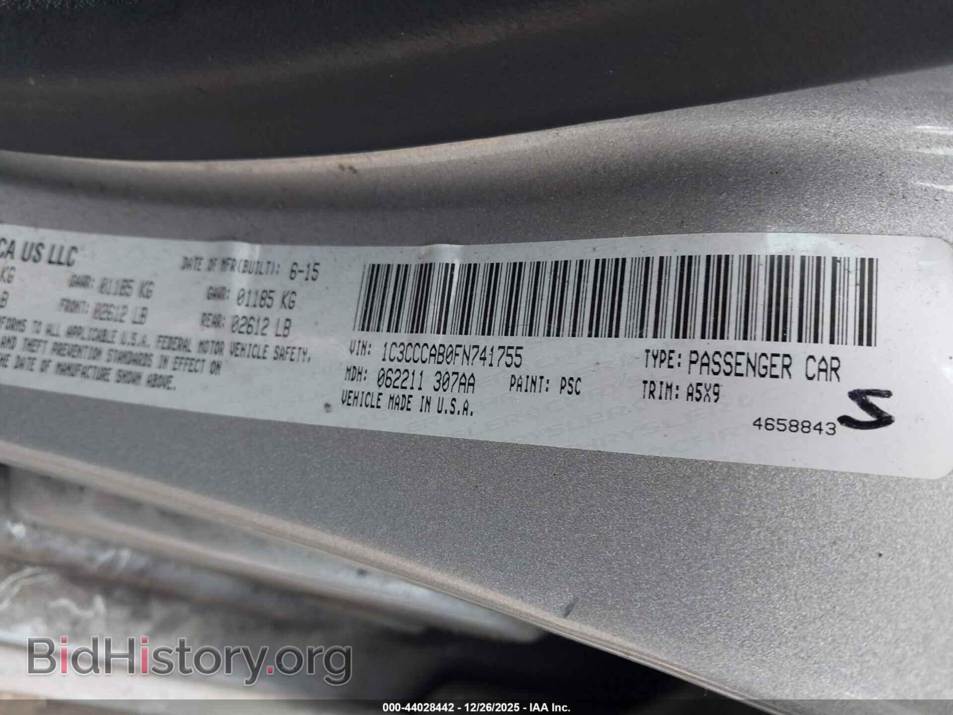2015 CHRYSLER 200 - VIN: 1C3CCCAB0FN741755 - Фото 9