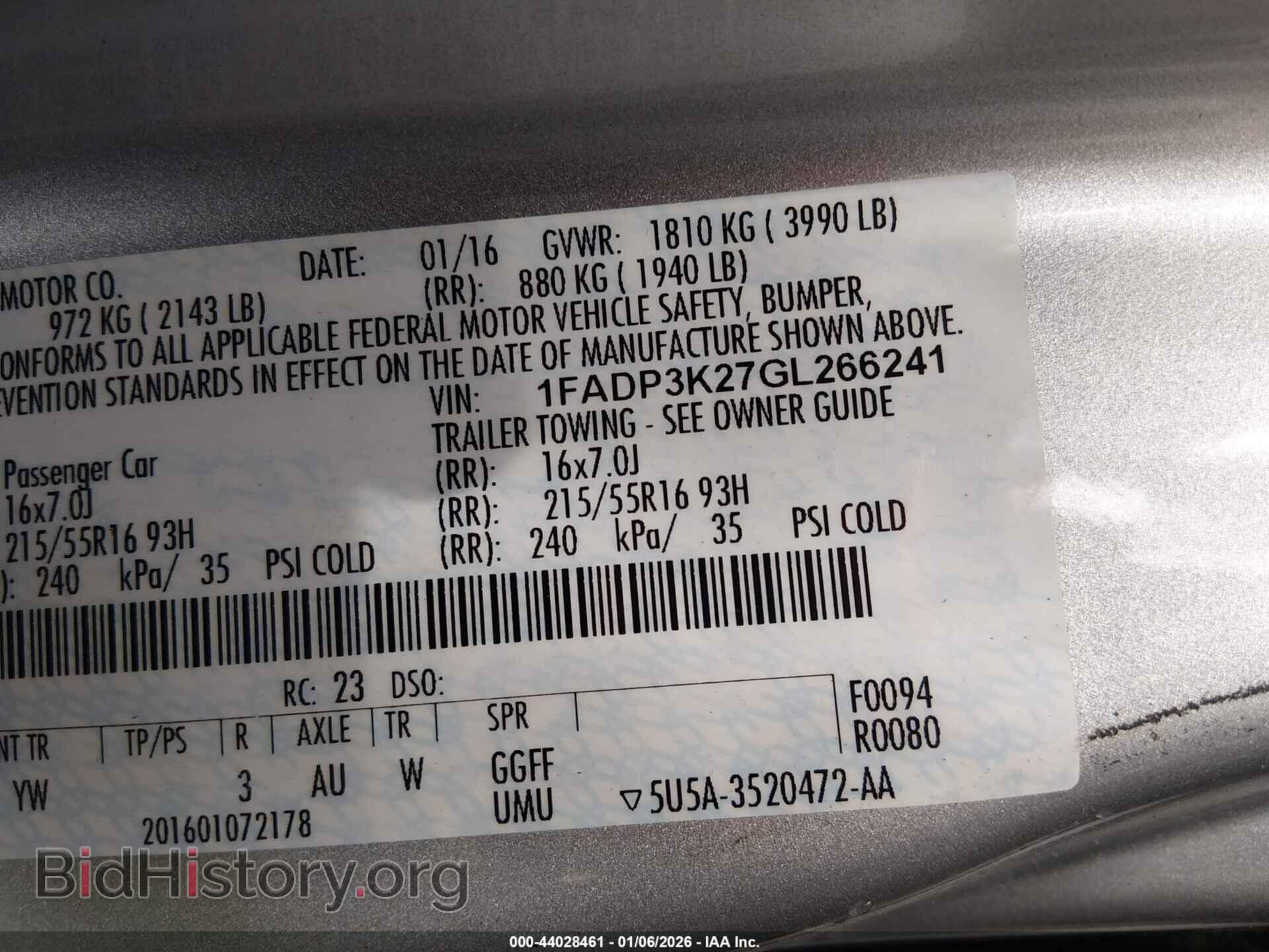 2016 FORD FOCUS - VIN: 1FADP3K27GL266241 - Фото 9