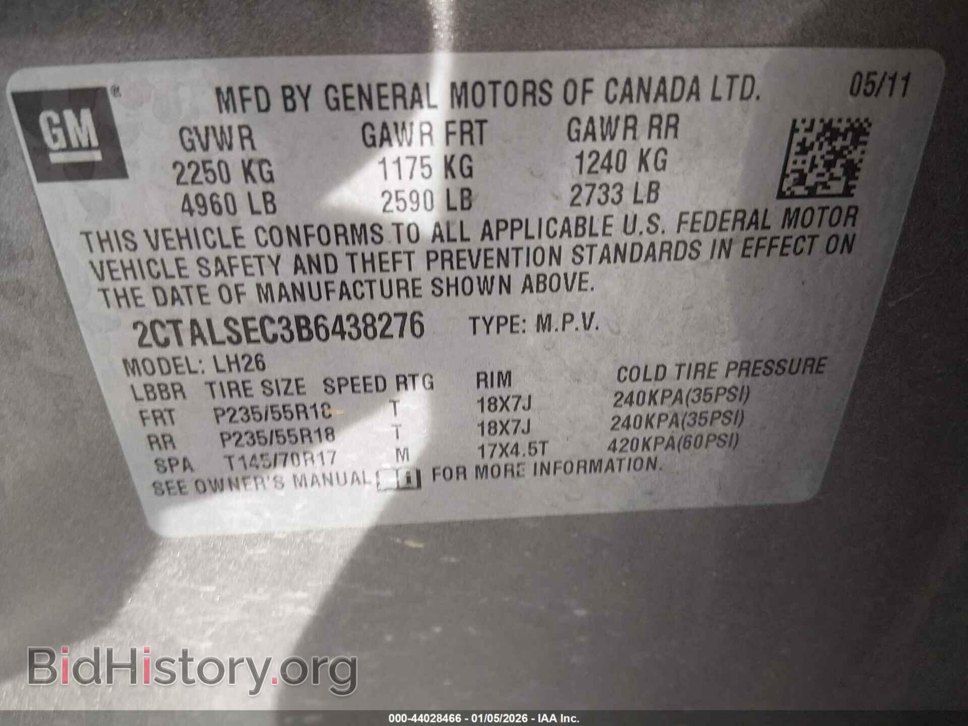 2011 GMC TERRAIN - VIN: 2CTALSEC3B6438276 - Photo 9
