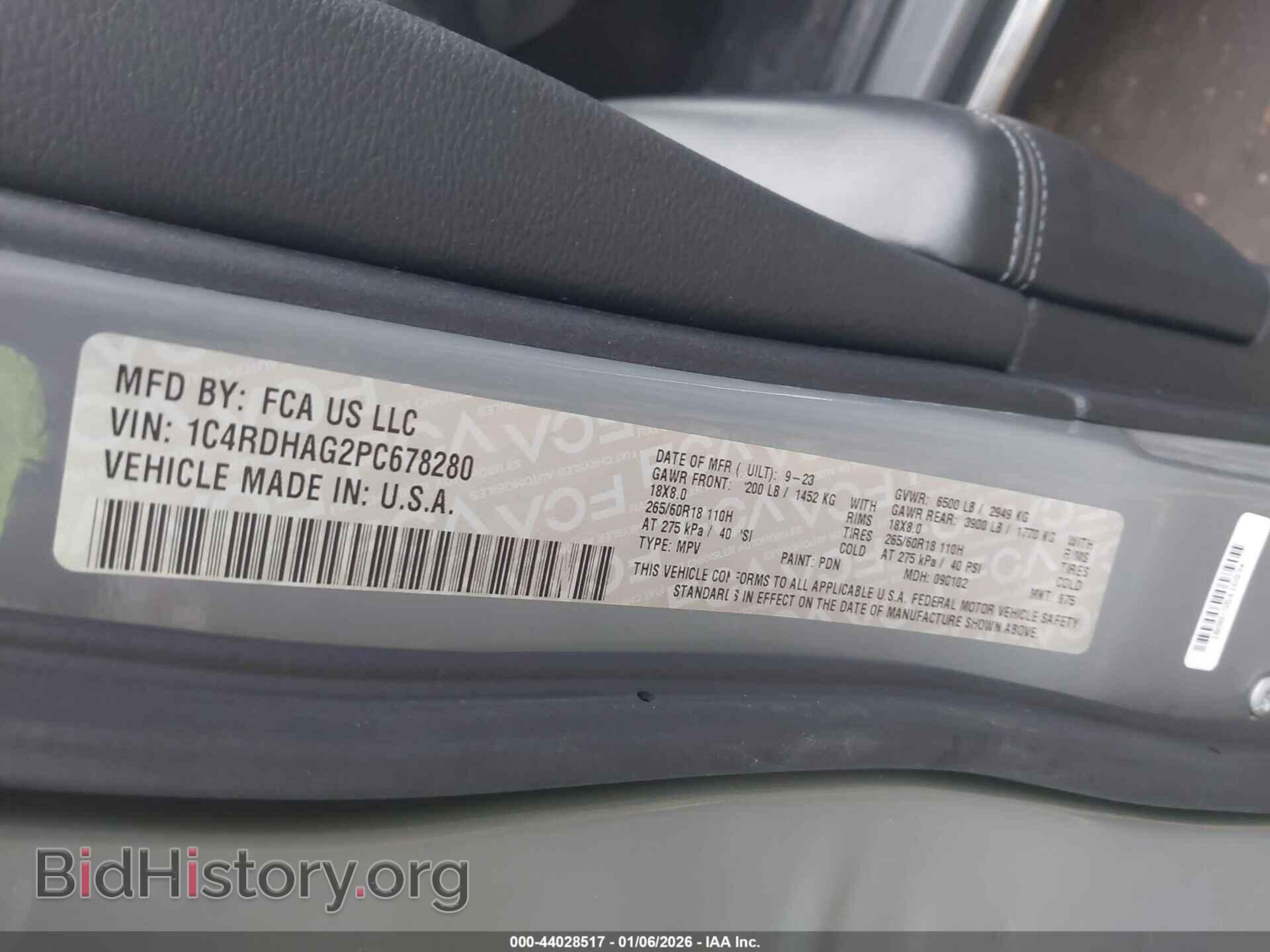 2023 DODGE DURANGO - VIN: 1C4RDHAG2PC678280 - Фото 9