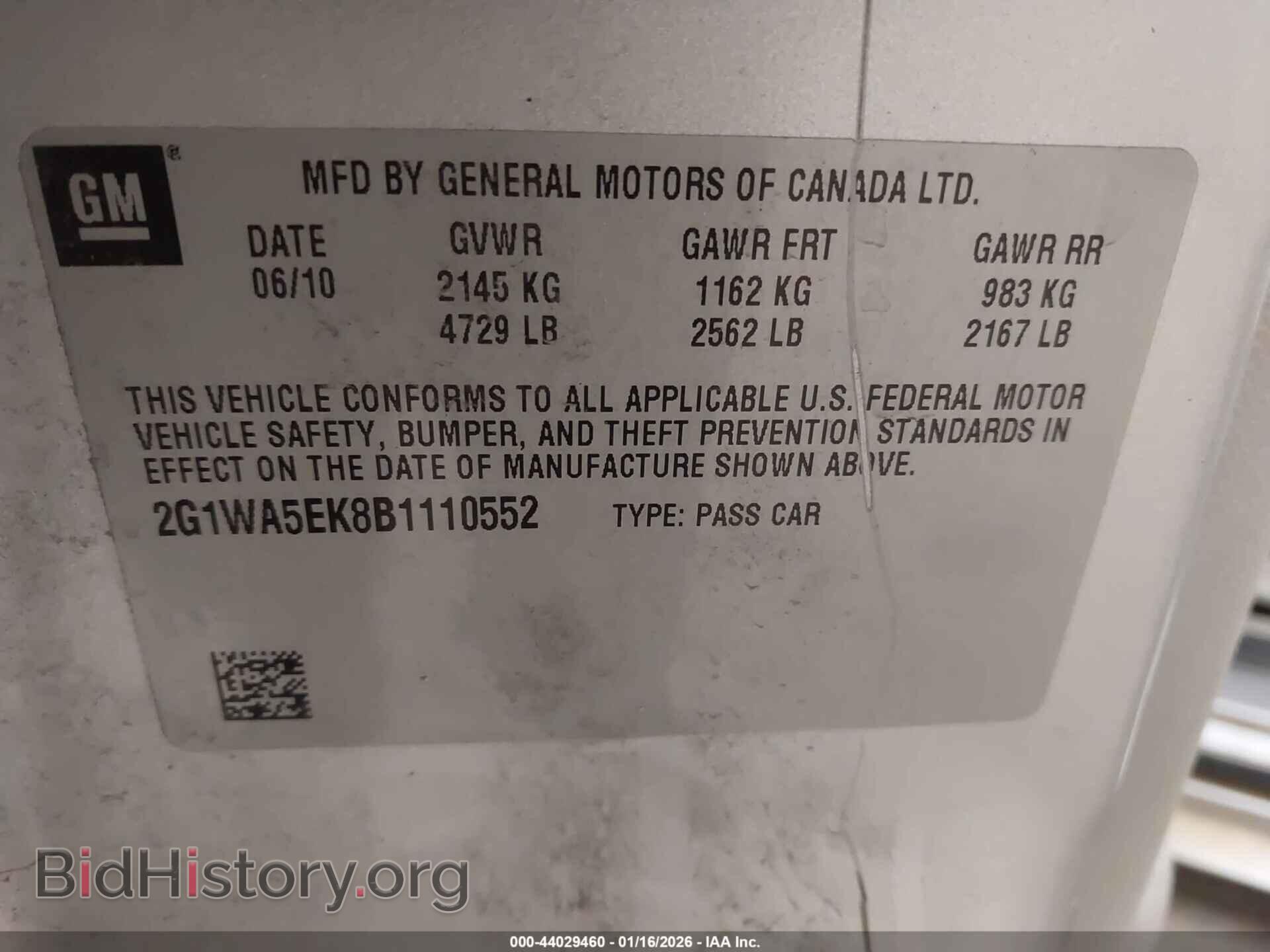 2011 CHEVROLET IMPALA - VIN: 2G1WA5EK8B1110552 - Фото 9