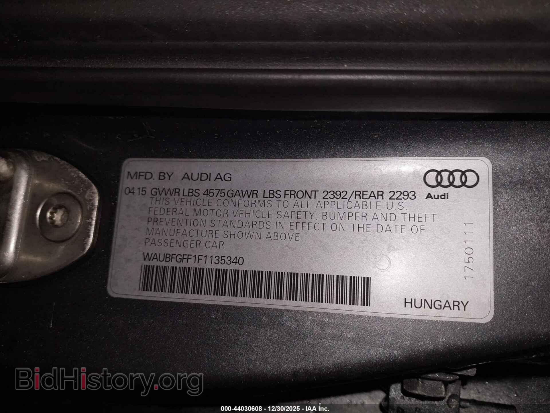 2015 AUDI A3 - VIN: WAUBFGFF1F1135340 - Фото 9