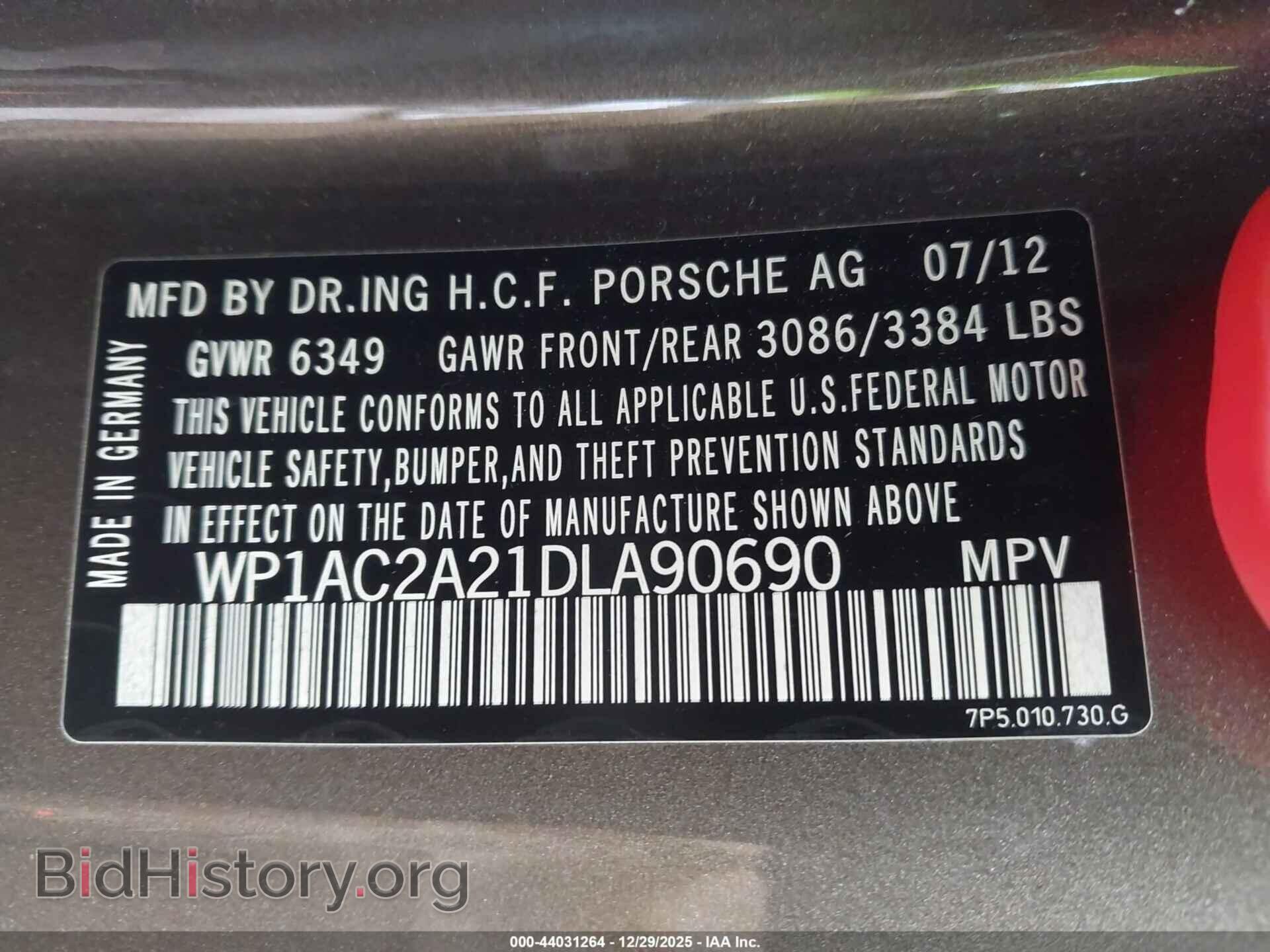 2013 PORSCHE CAYENNE - VIN: WP1AC2A21DLA90690 - Фото 9