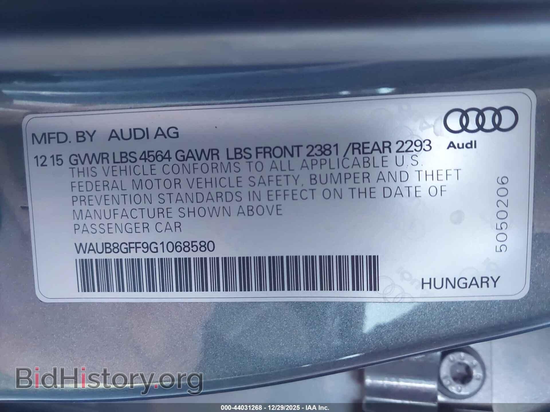 2016 AUDI A3 - VIN: WAUB8GFF9G1068580 - Фото 9