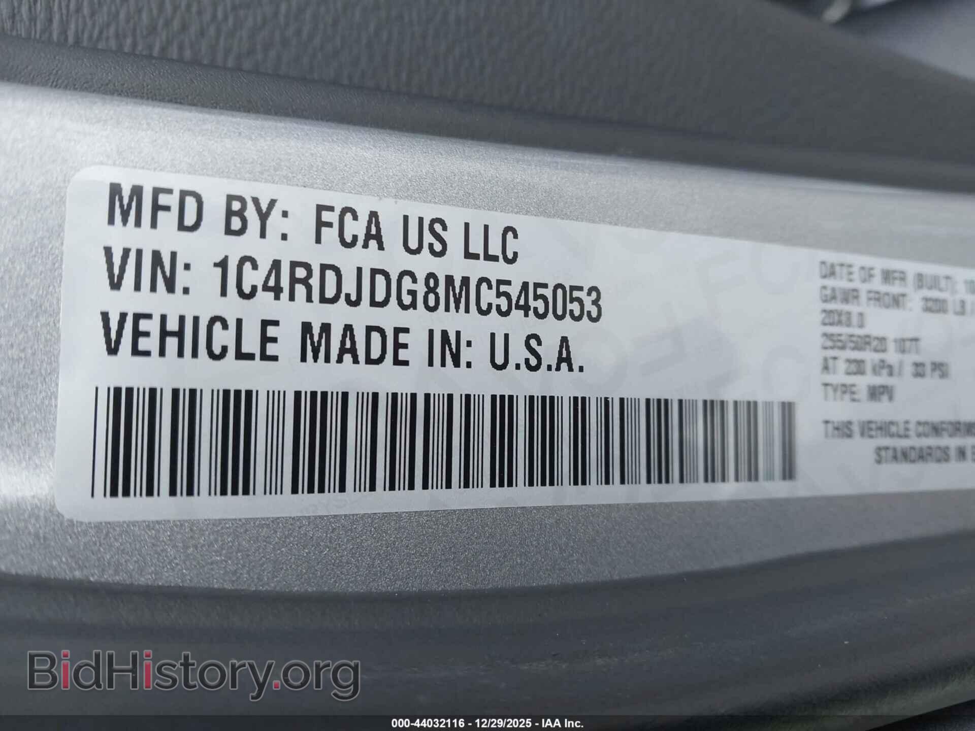 2021 DODGE DURANGO - VIN: 1C4RDJDG8MC545053 - Photo 9