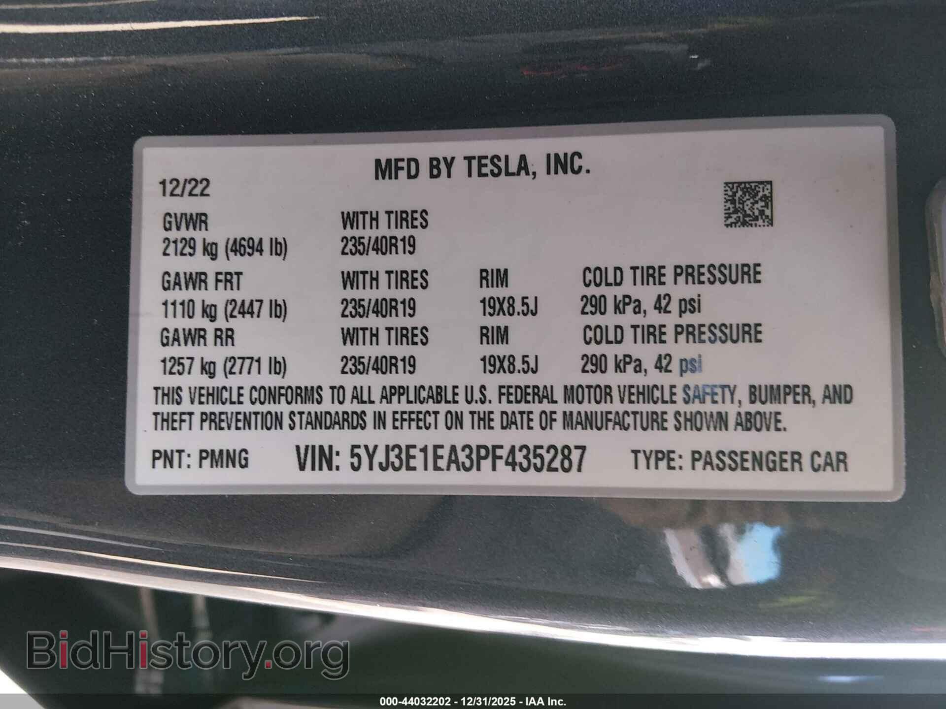 2023 TESLA MODEL 3 - VIN: 5YJ3E1EA3PF435287 - Фото 9