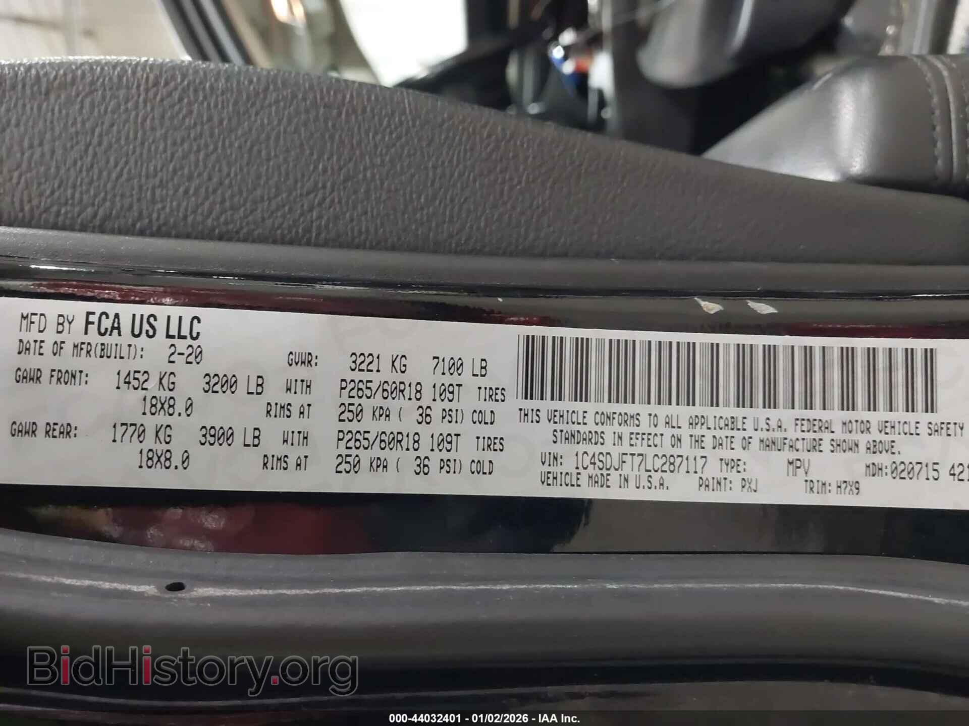 2020 DODGE DURANGO - VIN: 1C4SDJFT7LC287117 - Фото 9