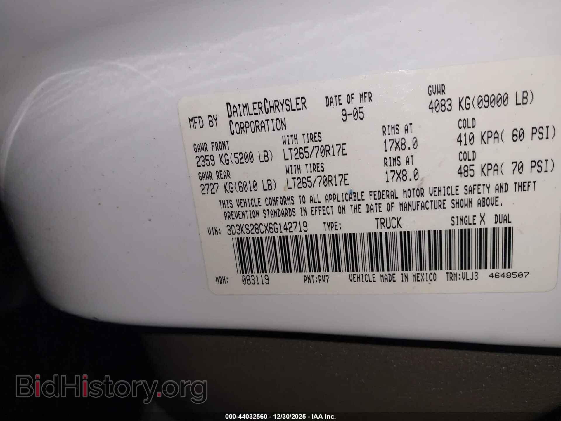 2006 DODGE RAM 2500 - VIN: 3D3KS28CX6G142719 - Фото 9