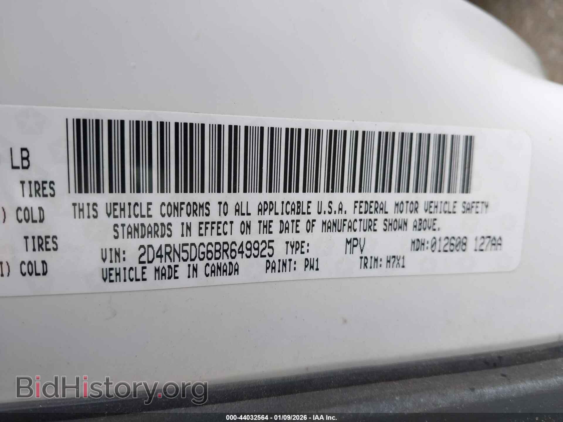 2011 DODGE GRAND CARAVAN - VIN: 2D4RN5DG6BR649925 - Фото 9