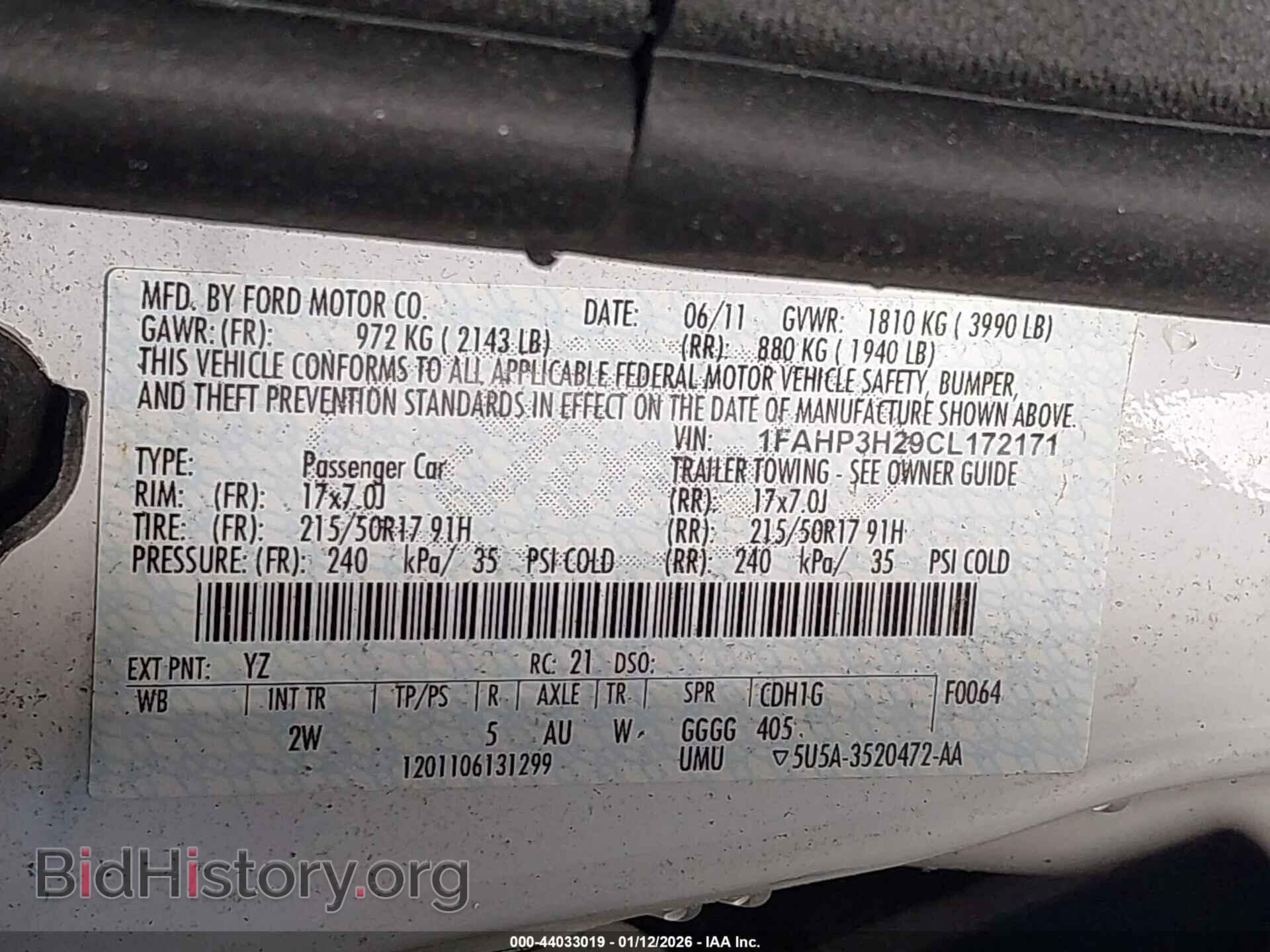 2012 FORD FOCUS - VIN: 1FAHP3H29CL172171 - Фото 9