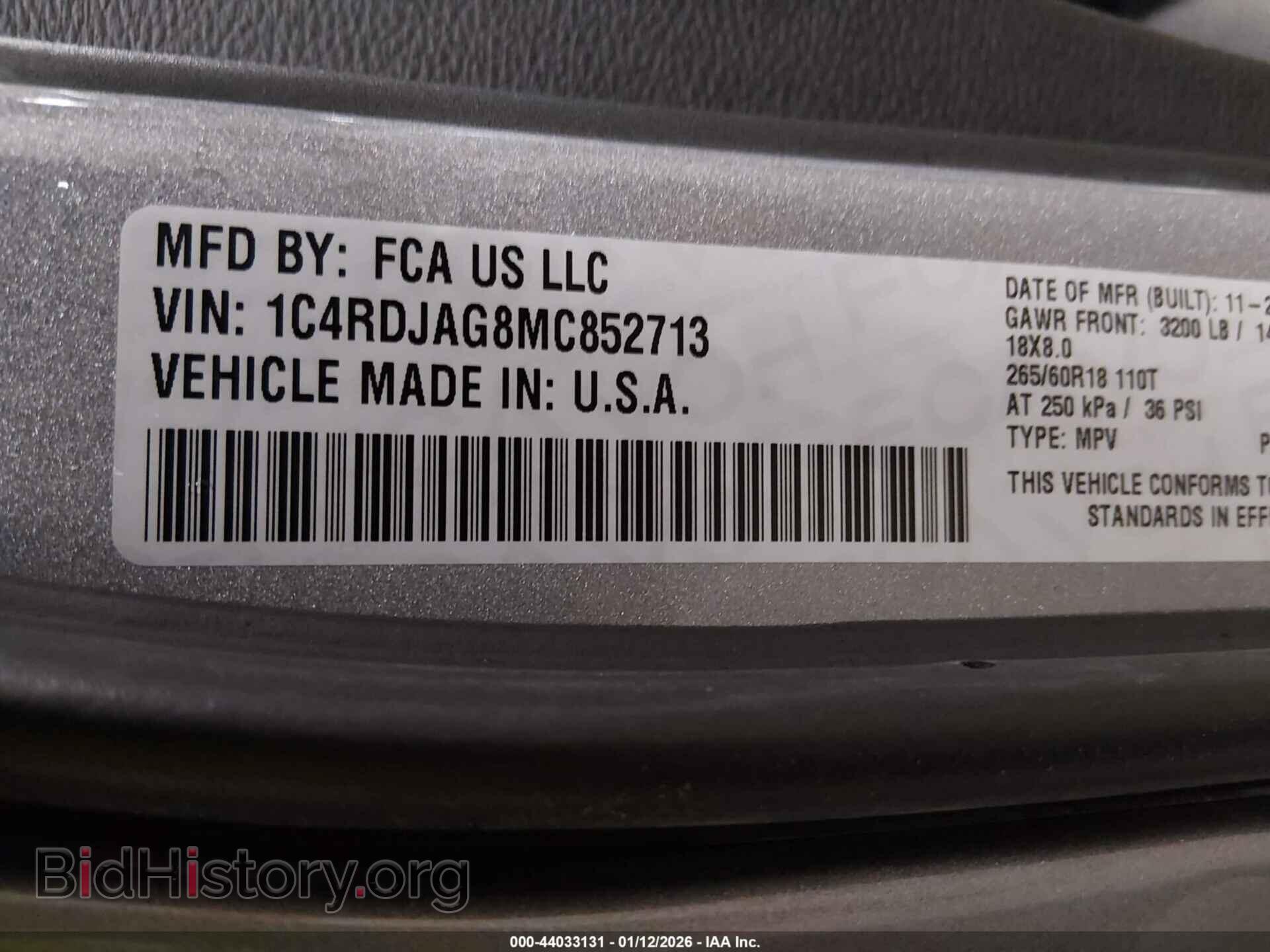 2021 DODGE DURANGO - VIN: 1C4RDJAG8MC852713 - Фото 9