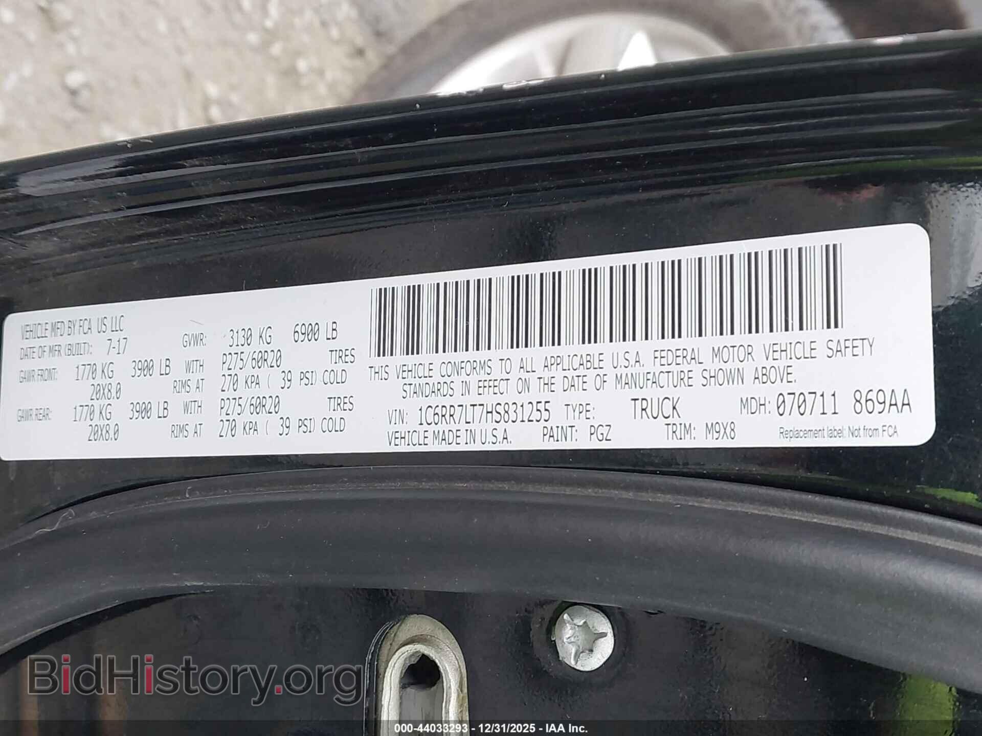 2017 RAM 1500 - VIN: 1C6RR7LT7HS831255 - Фото 9