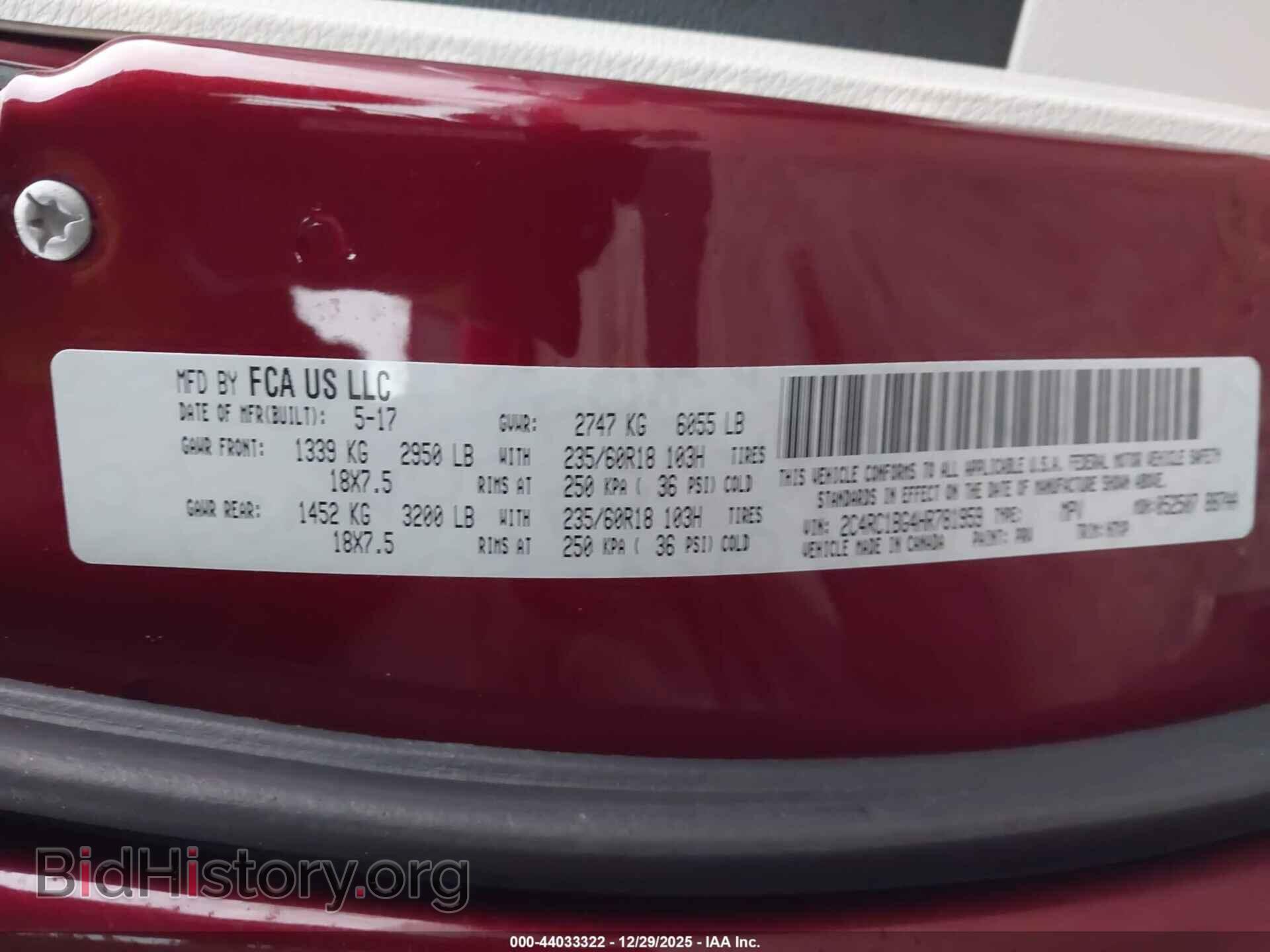 2017 CHRYSLER PACIFICA - VIN: 2C4RC1BG4HR781959 - Photo 9