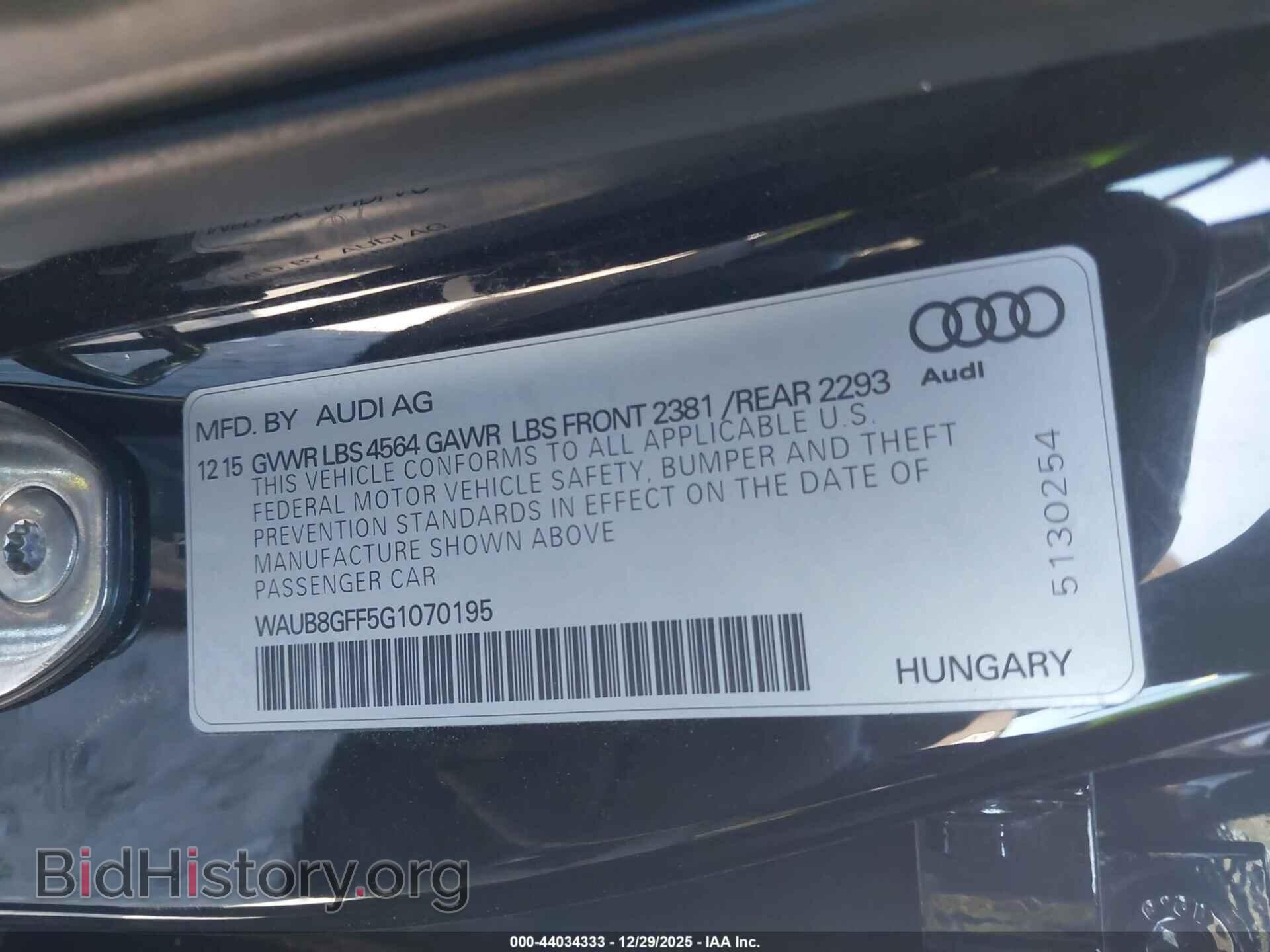 2016 AUDI A3 - VIN: WAUB8GFF5G1070195 - Фото 9