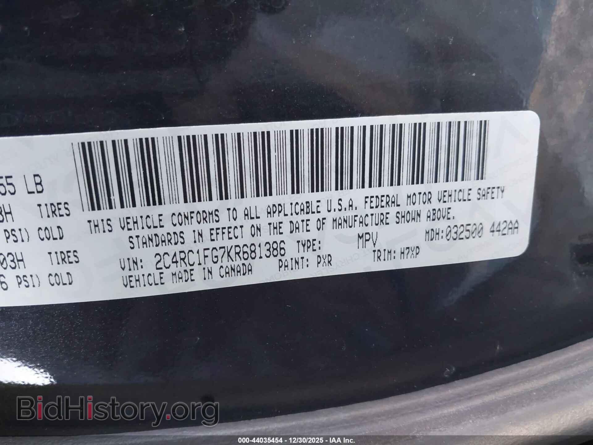 2019 CHRYSLER PACIFICA - VIN: 2C4RC1FG7KR681386 - Photo 9