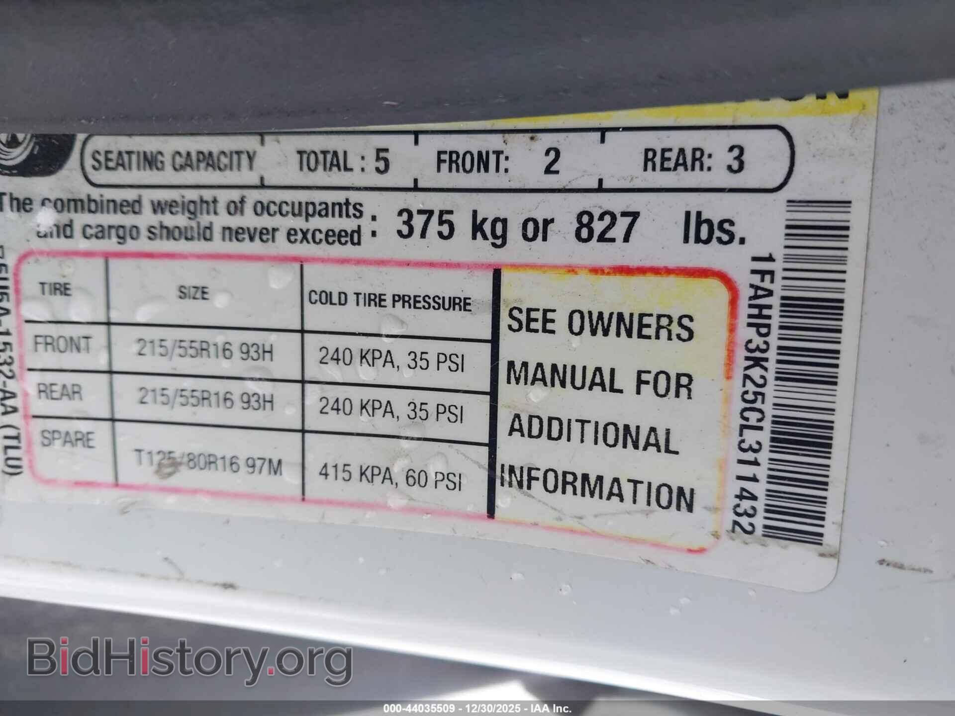 2012 FORD FOCUS - VIN: 1FAHP3K25CL311432 - Фото 9