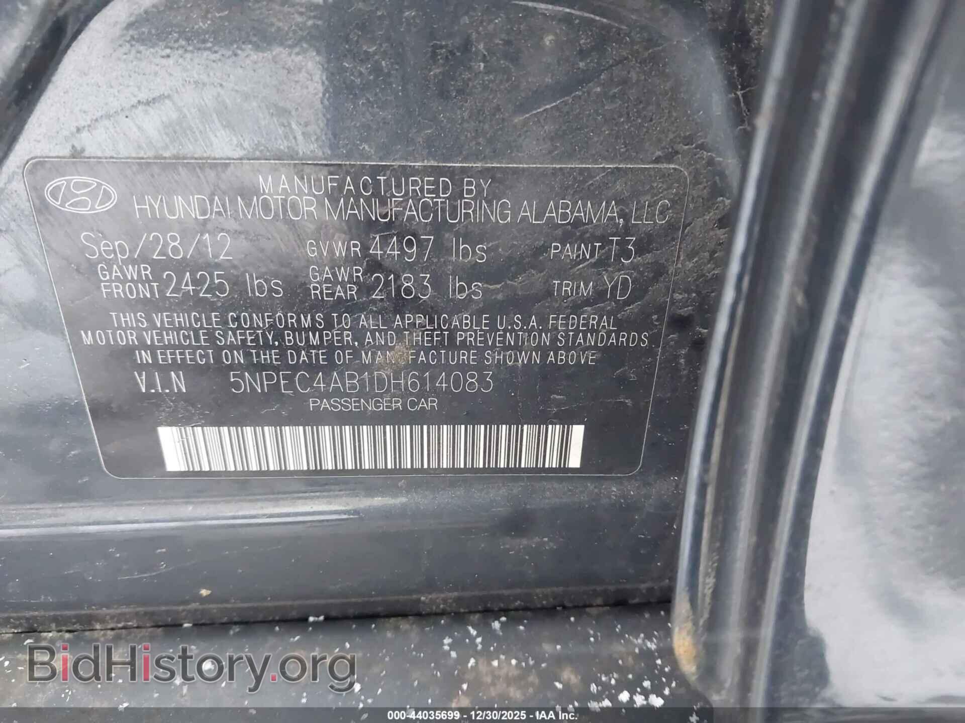 2013 HYUNDAI SONATA - VIN: 5NPEC4AB1DH614083 - Фото 9