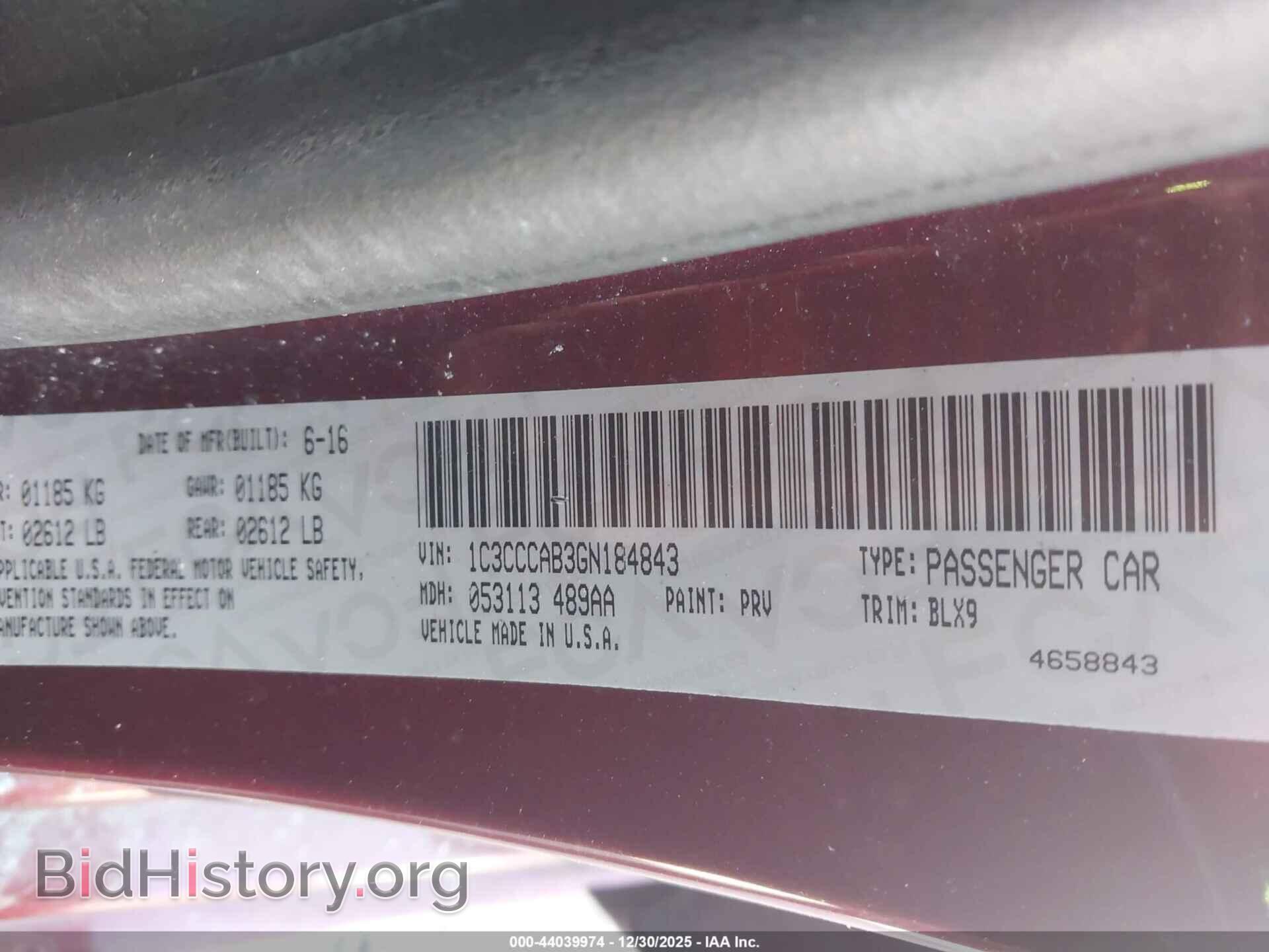 2016 CHRYSLER 200 - VIN: 1C3CCCAB3GN184843 - Фото 9