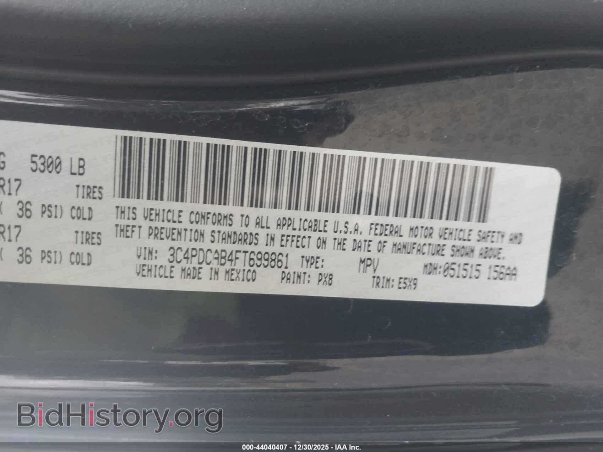 2015 DODGE JOURNEY - VIN: 3C4PDCAB4FT699861 - Фото 9