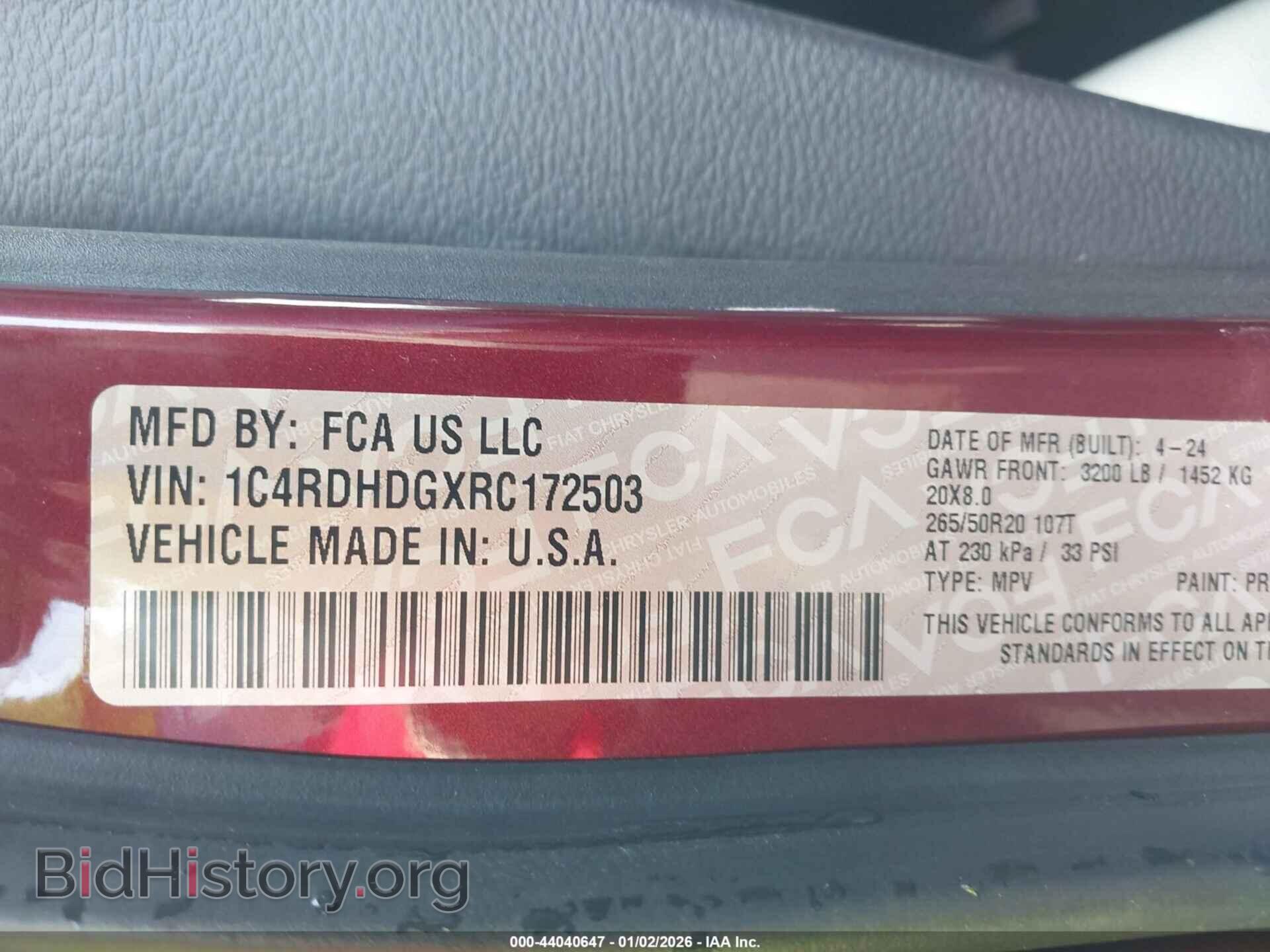 2024 DODGE DURANGO - VIN: 1C4RDHDGXRC172503 - Фото 9