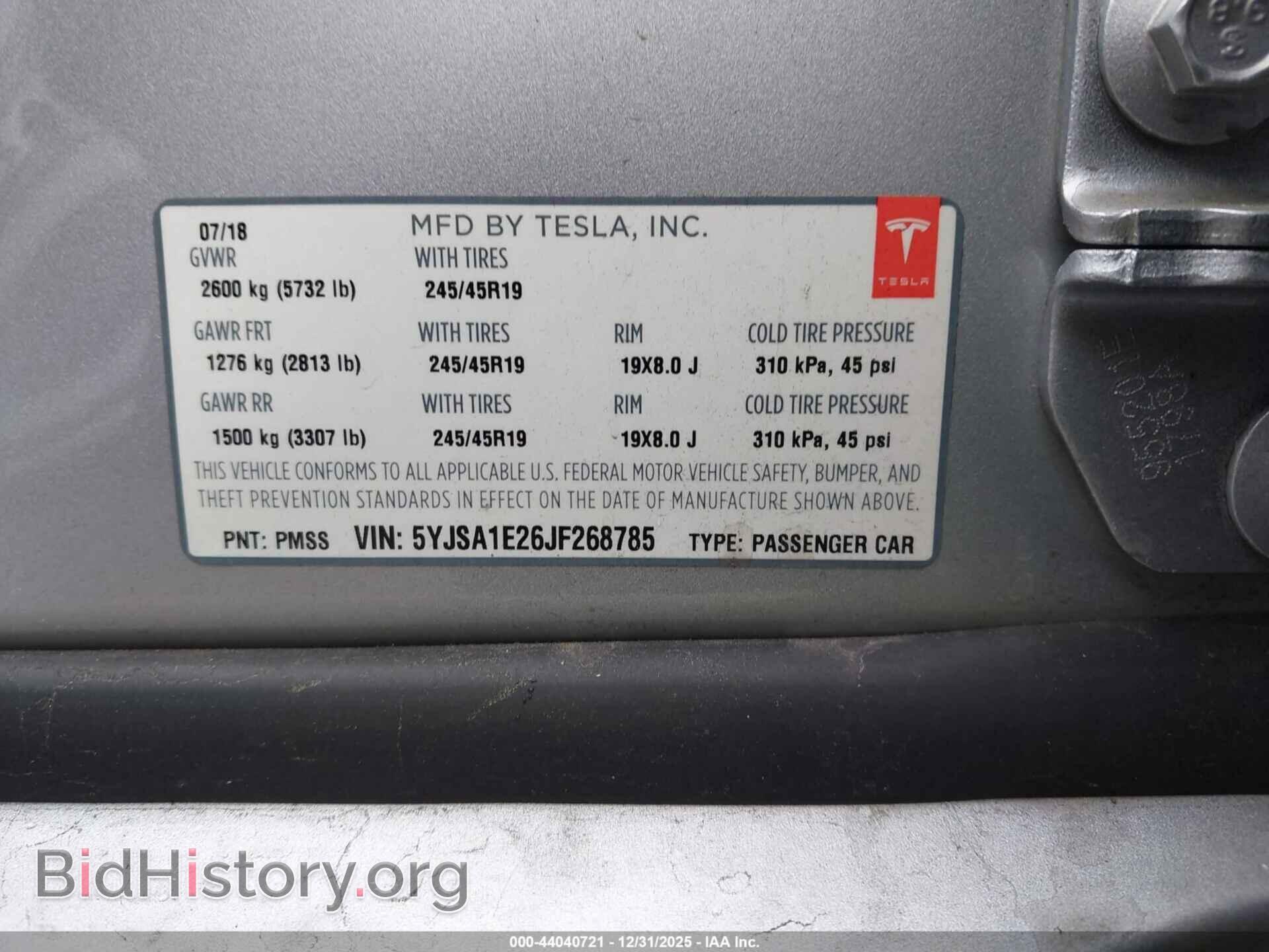 2018 TESLA MODEL S - VIN: 5YJSA1E26JF268785 - Photo 9