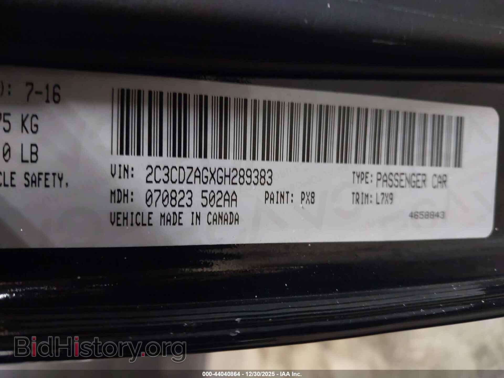 2016 DODGE CHALLENGER - VIN: 2C3CDZAGXGH289383 - Photo 9