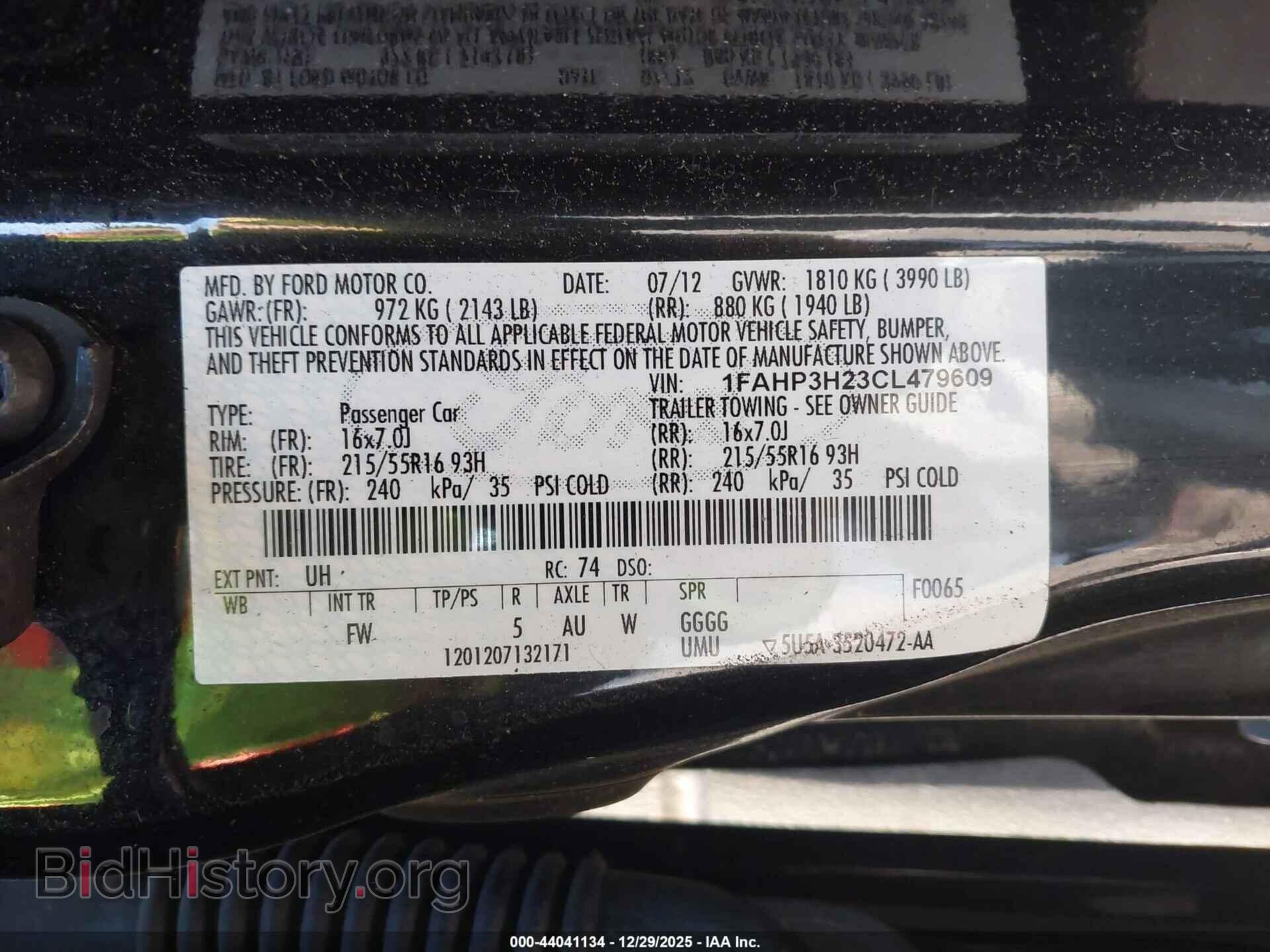 2012 FORD FOCUS - VIN: 1FAHP3H23CL479609 - Фото 9