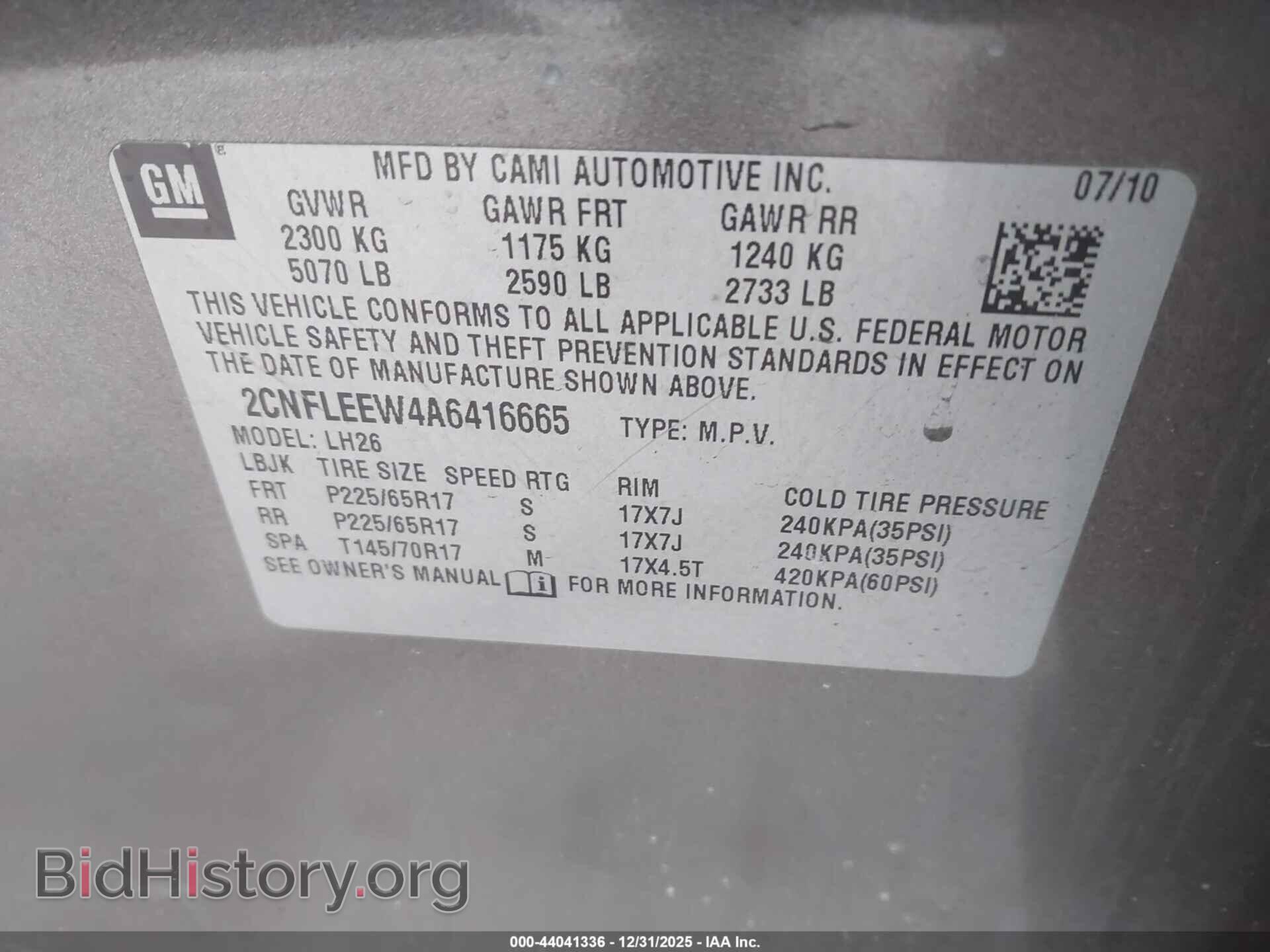 2010 CHEVROLET EQUINOX - VIN: 2CNFLEEW4A6416665 - Фото 9