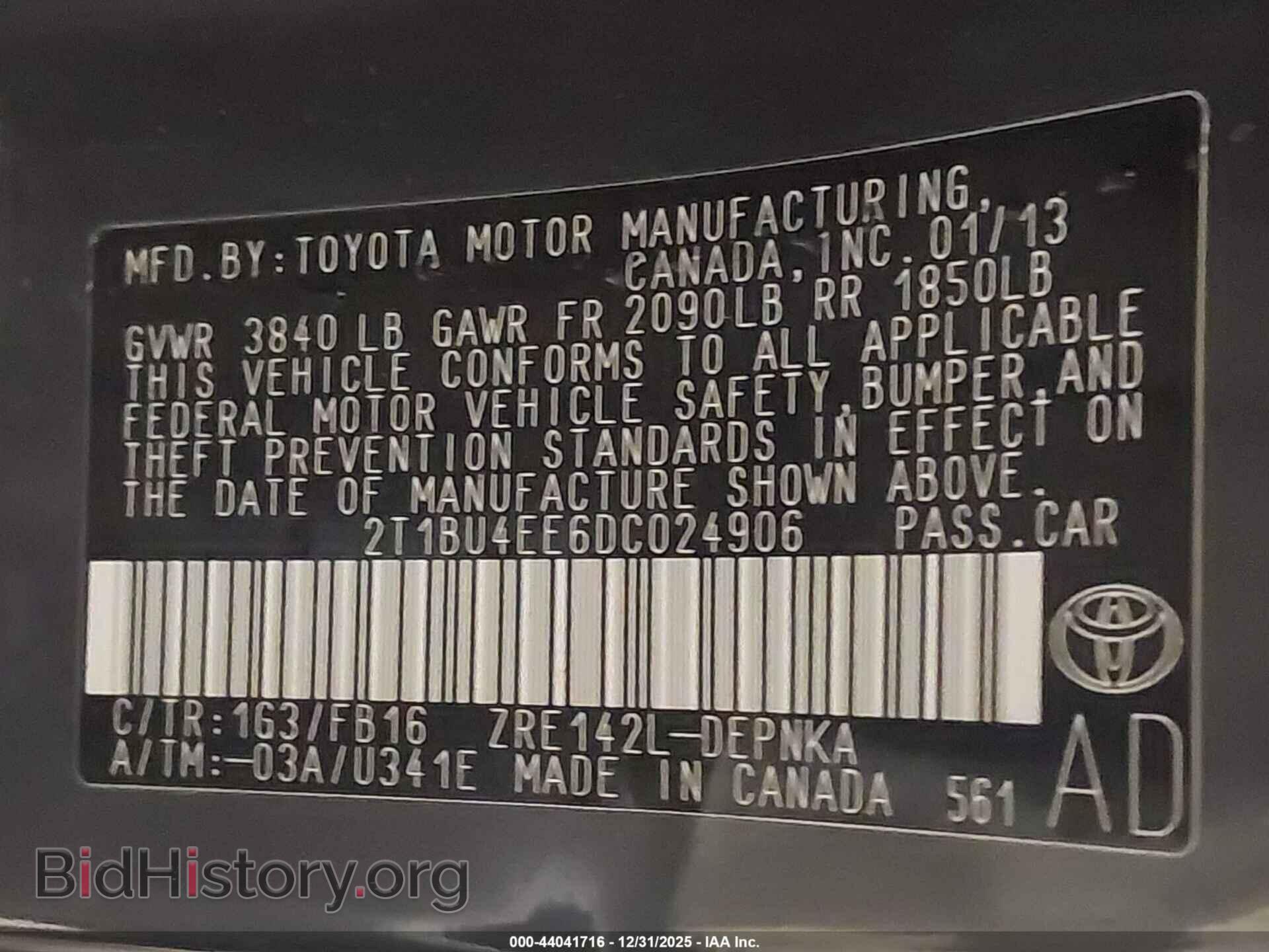 2013 TOYOTA COROLLA - VIN: 2T1BU4EE6DC024906 - Фото 9