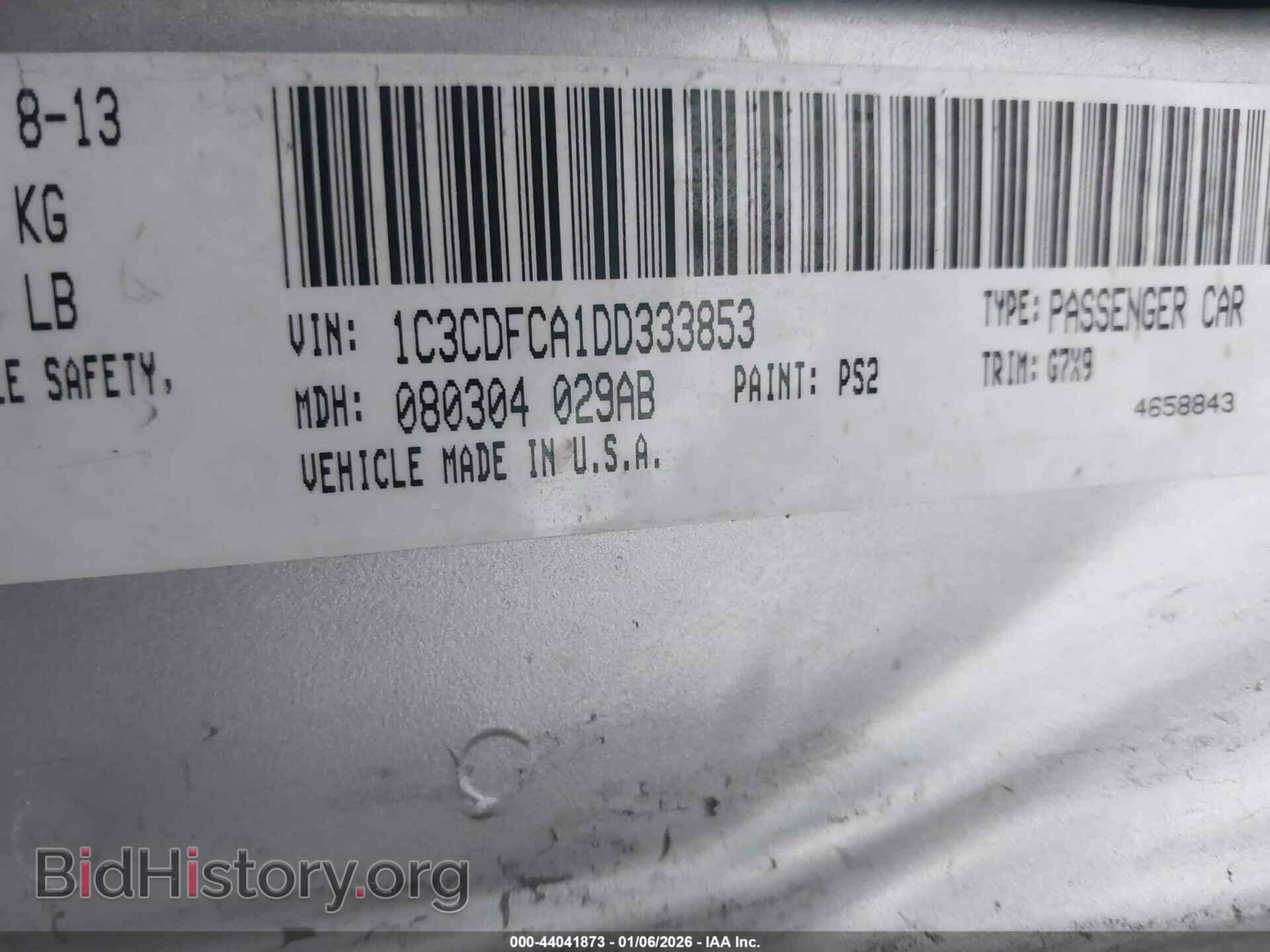 2013 DODGE DART - VIN: 1C3CDFCA1DD333853 - Photo 9