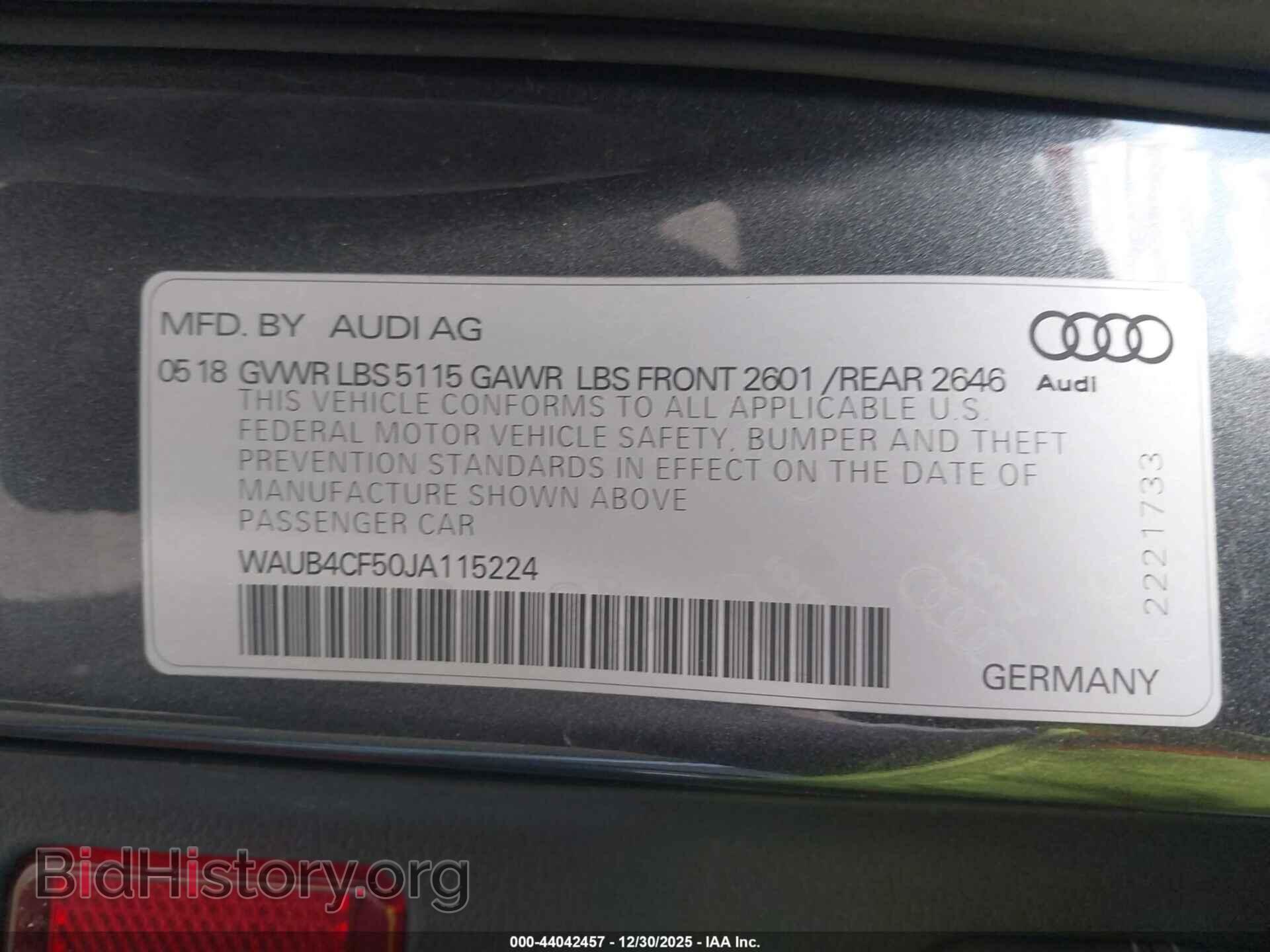 2018 AUDI S5 - VIN: WAUB4CF50JA115224 - Фото 9