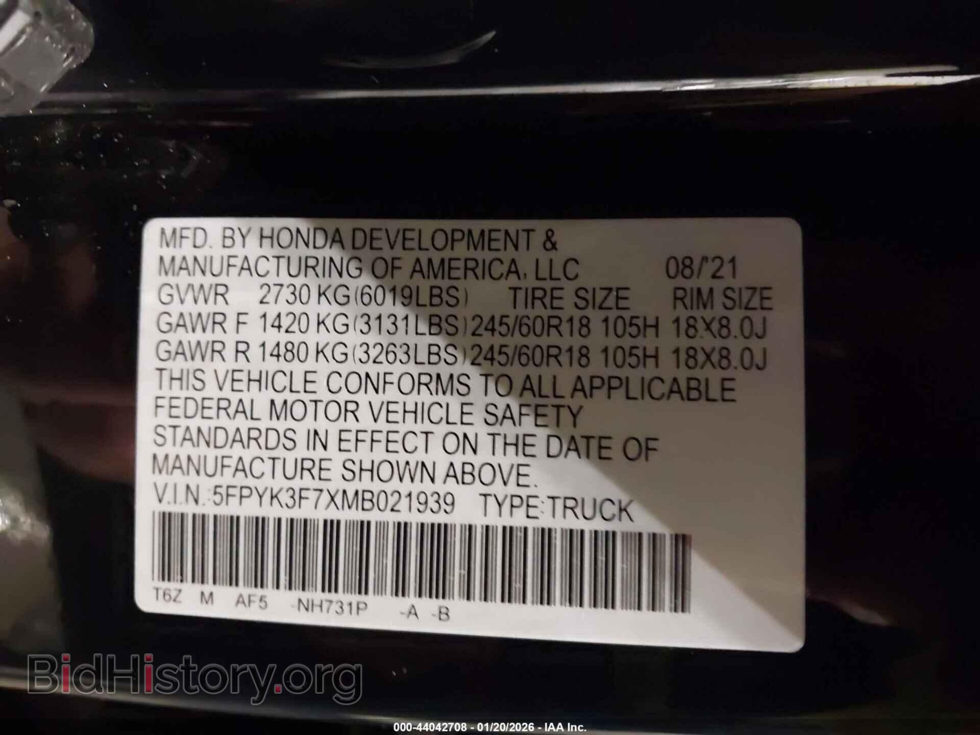 2021 HONDA RIDGELINE - VIN: 5FPYK3F7XMB021939 - Photo 9